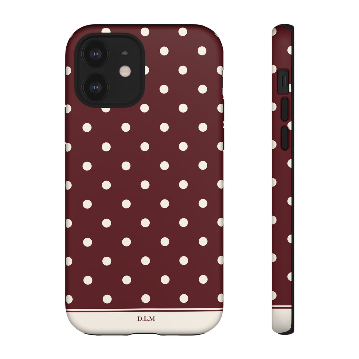 Cranberry Cream Personalised Polka Dot Case
