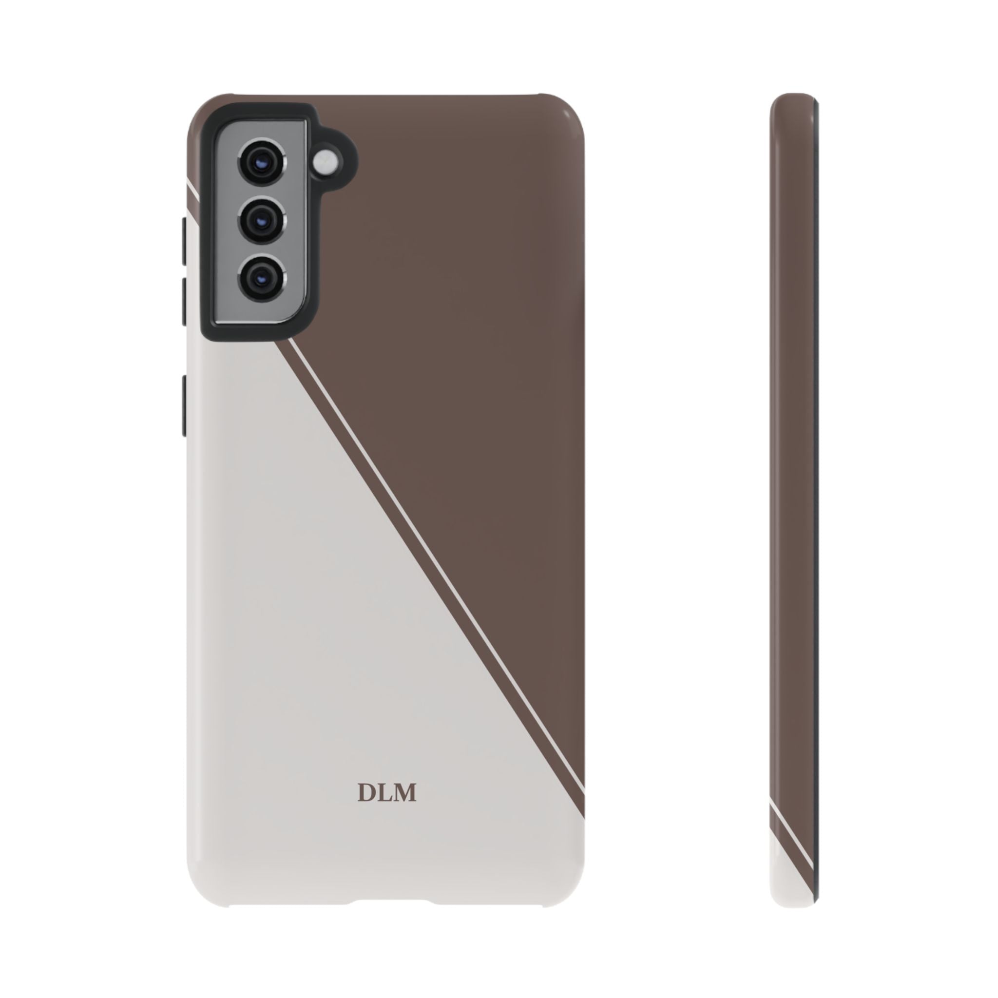 Brown/Cream Two Tone Custom Initials Case