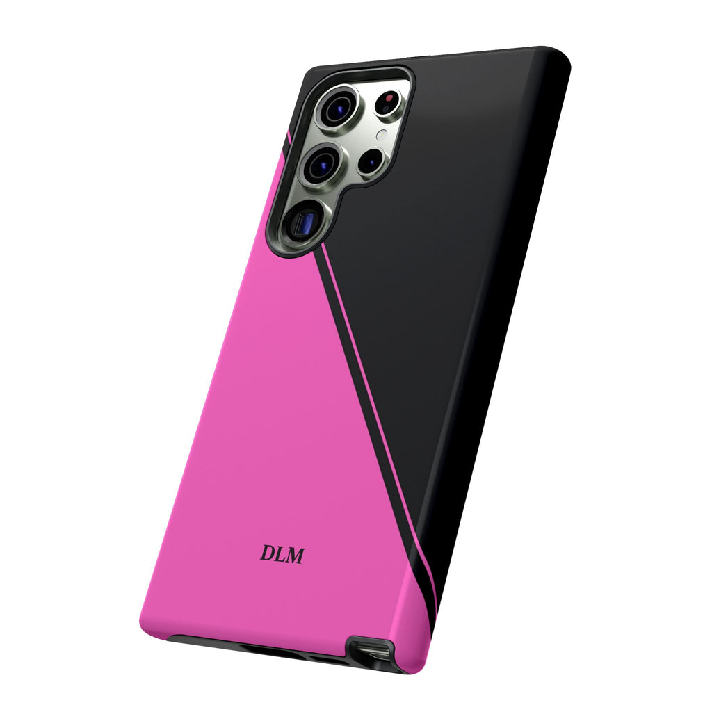 Pink/Black Two Tone Custom Initials Case