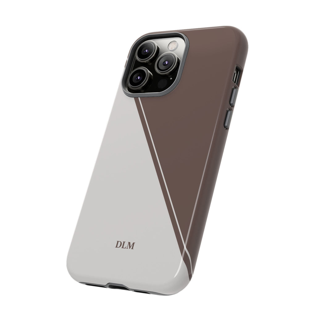 Brown/Cream Two Tone Custom Initials Case