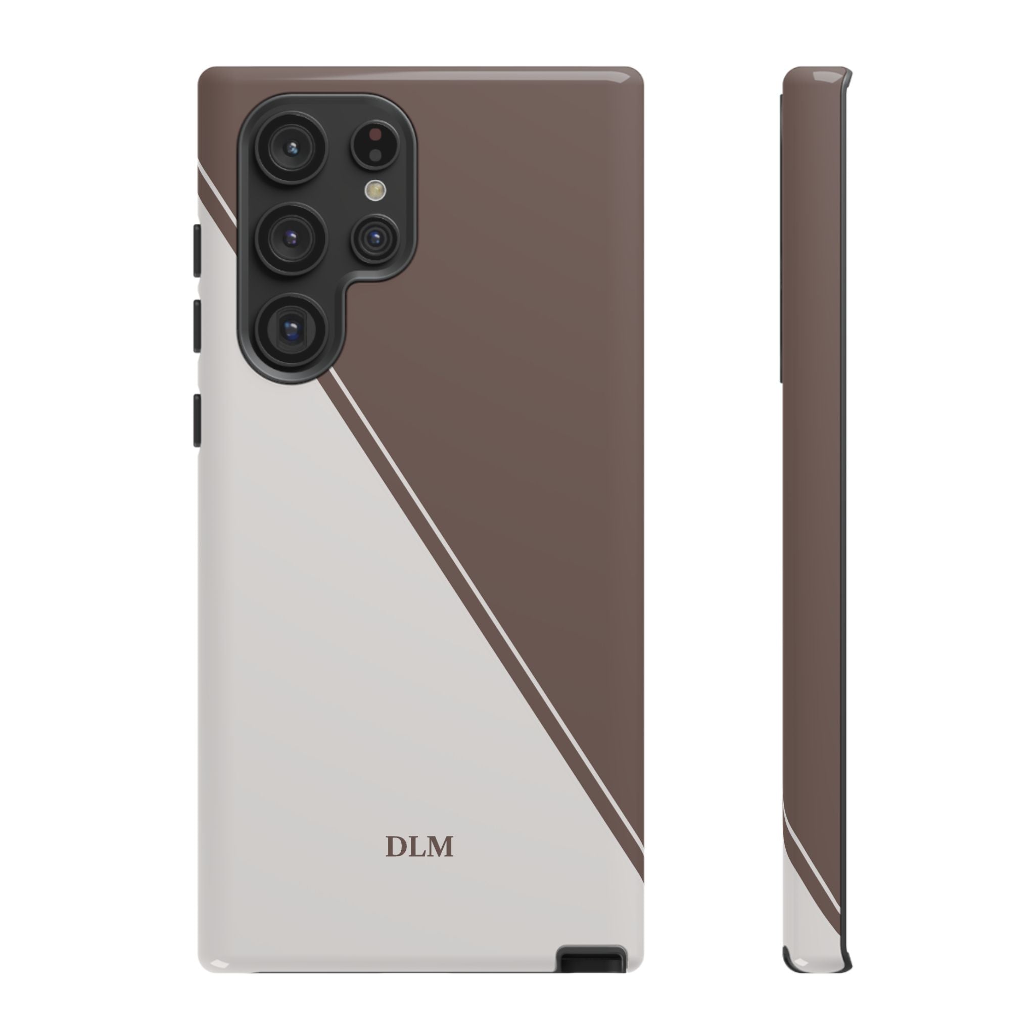 Brown/Cream Two Tone Custom Initials Case