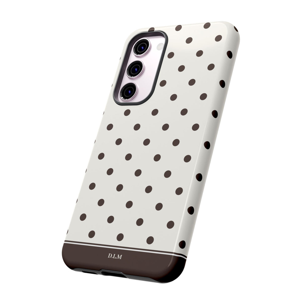 Creamy Mocha Personalised Polka Dot Case