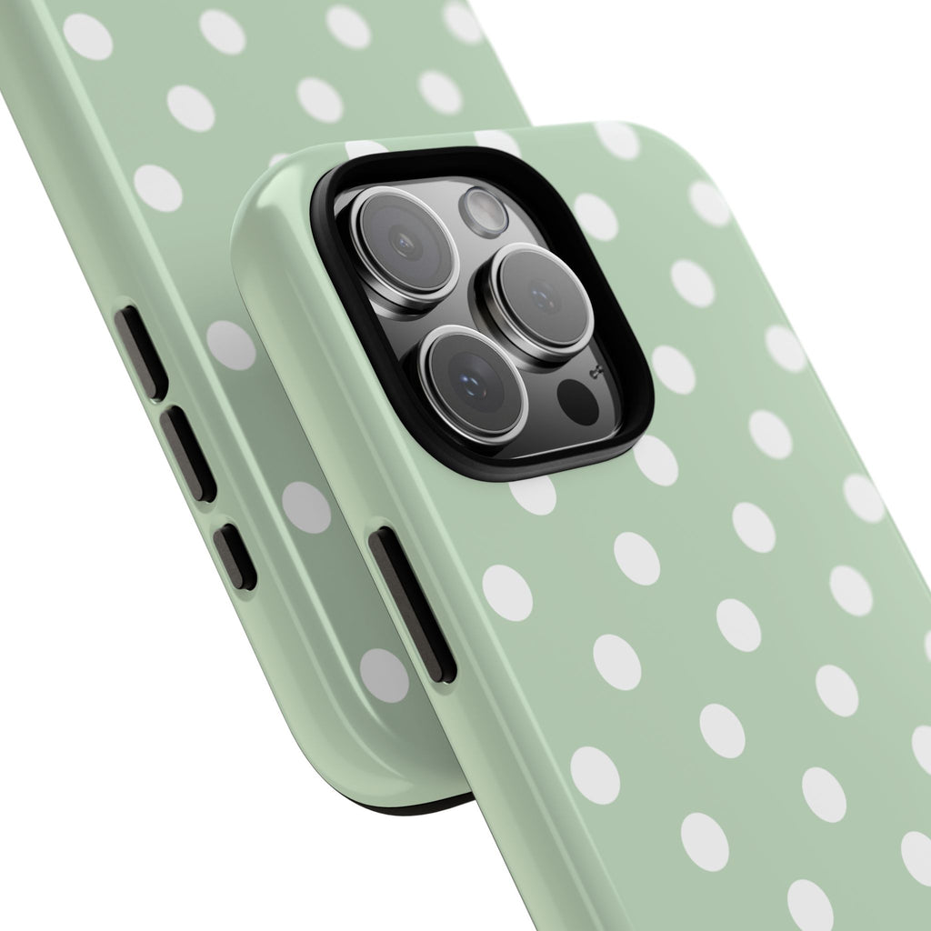 Green & White Polka Dot Customisable Case