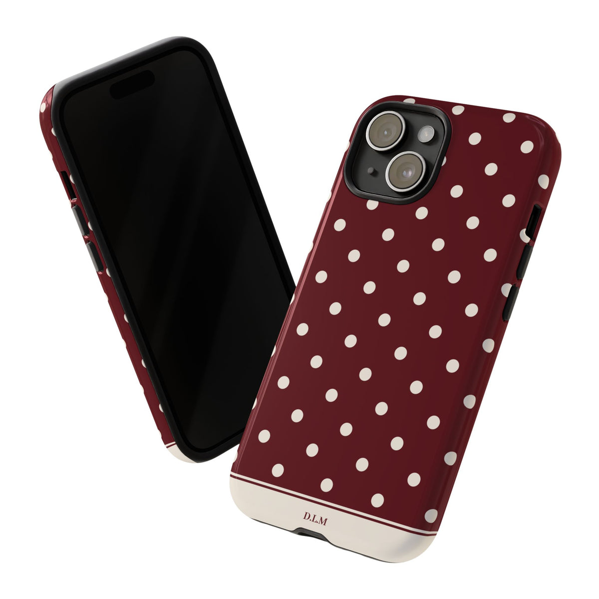 Cranberry Cream Personalised Polka Dot Case