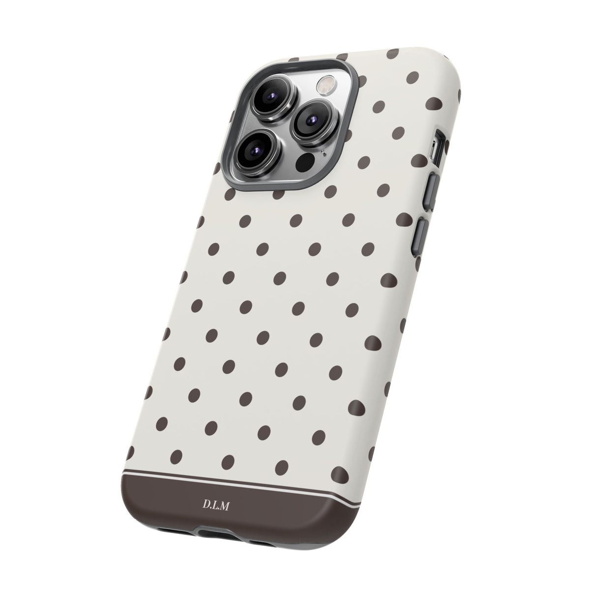 Creamy Mocha Personalised Polka Dot Case