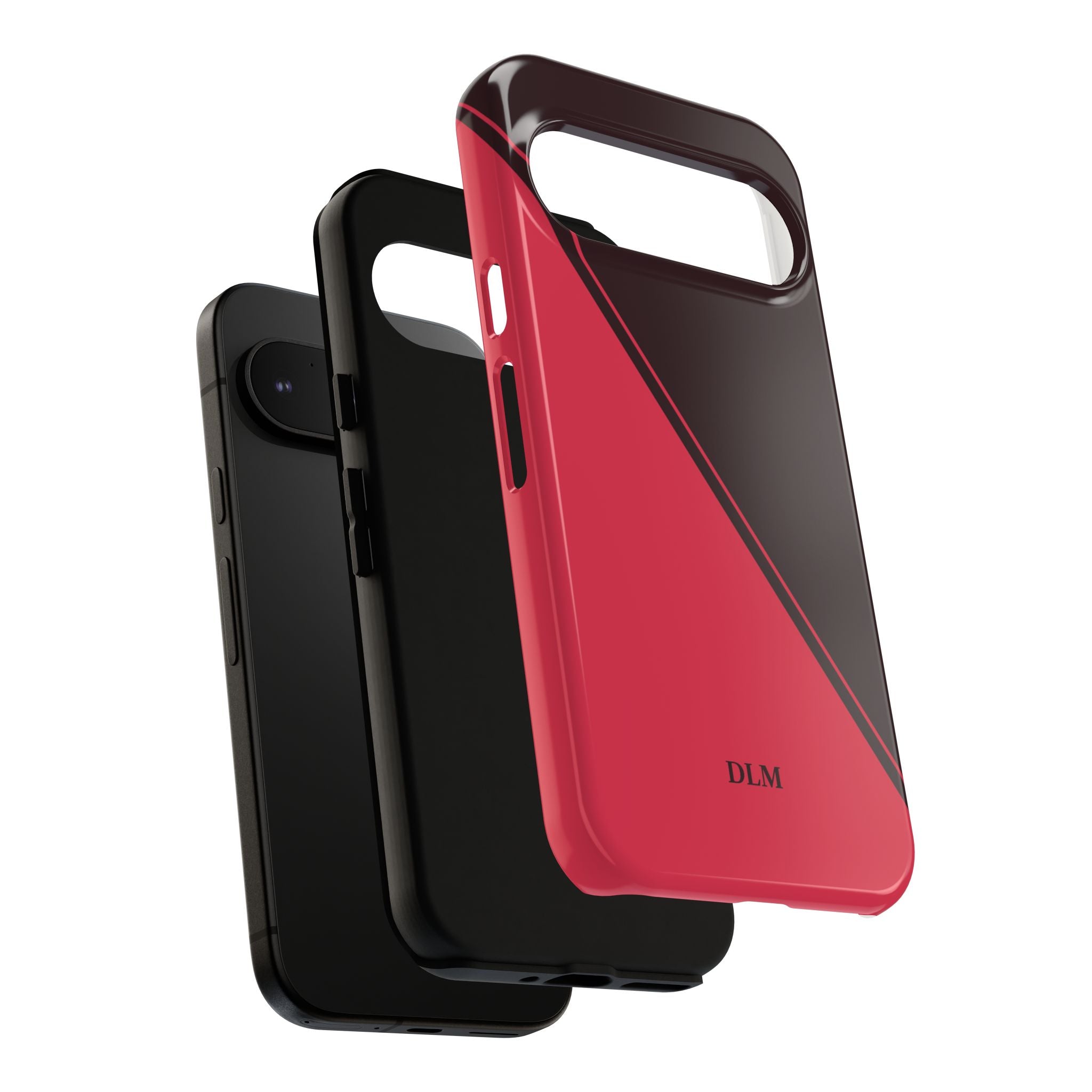 Red/Brown Two Tone Custom Initials Case