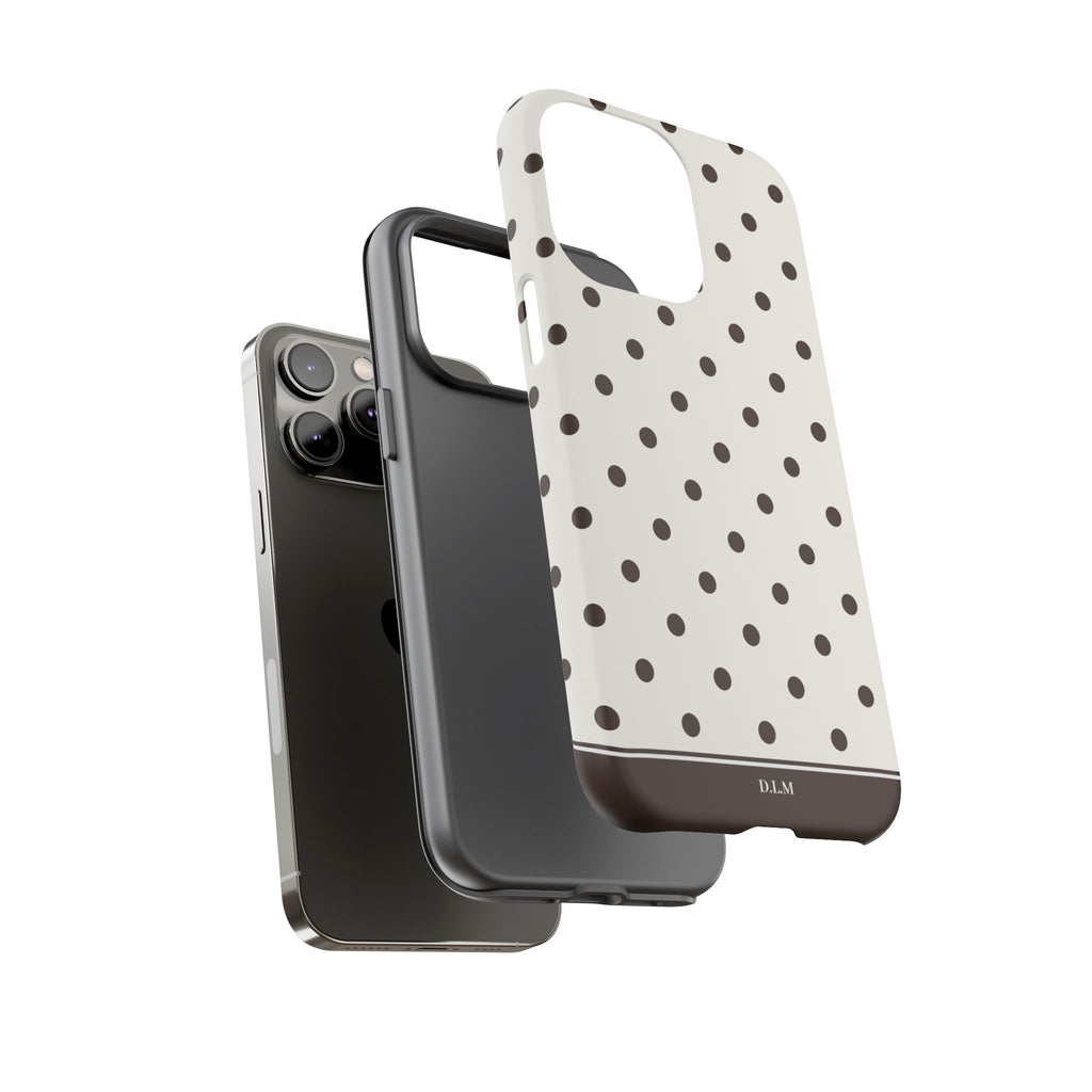 Creamy Mocha Personalised Polka Dot Case