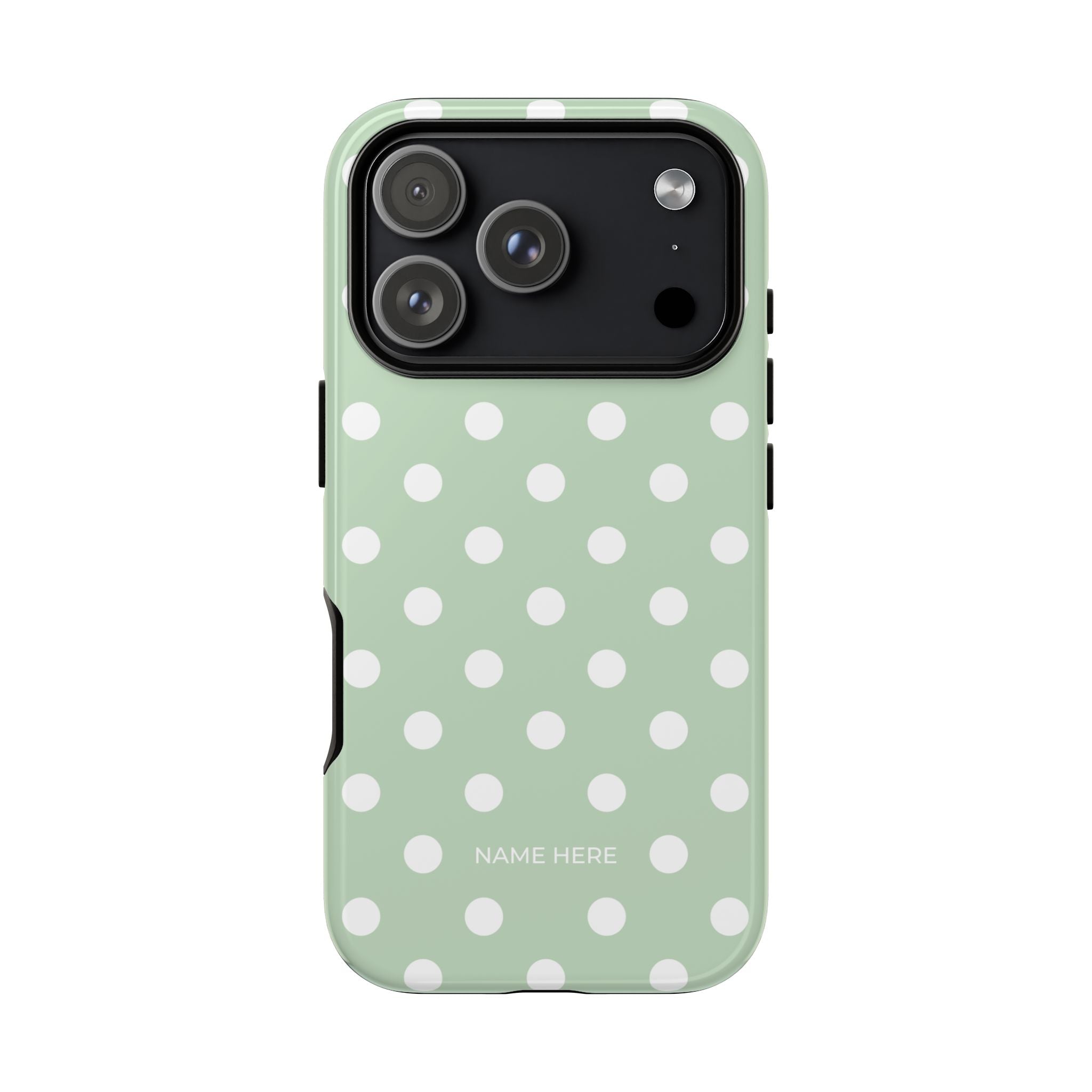 Green & White Polka Dot Customisable Case