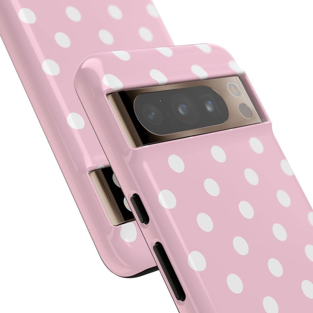 Pink & White PolkaDot Customisable Name Case