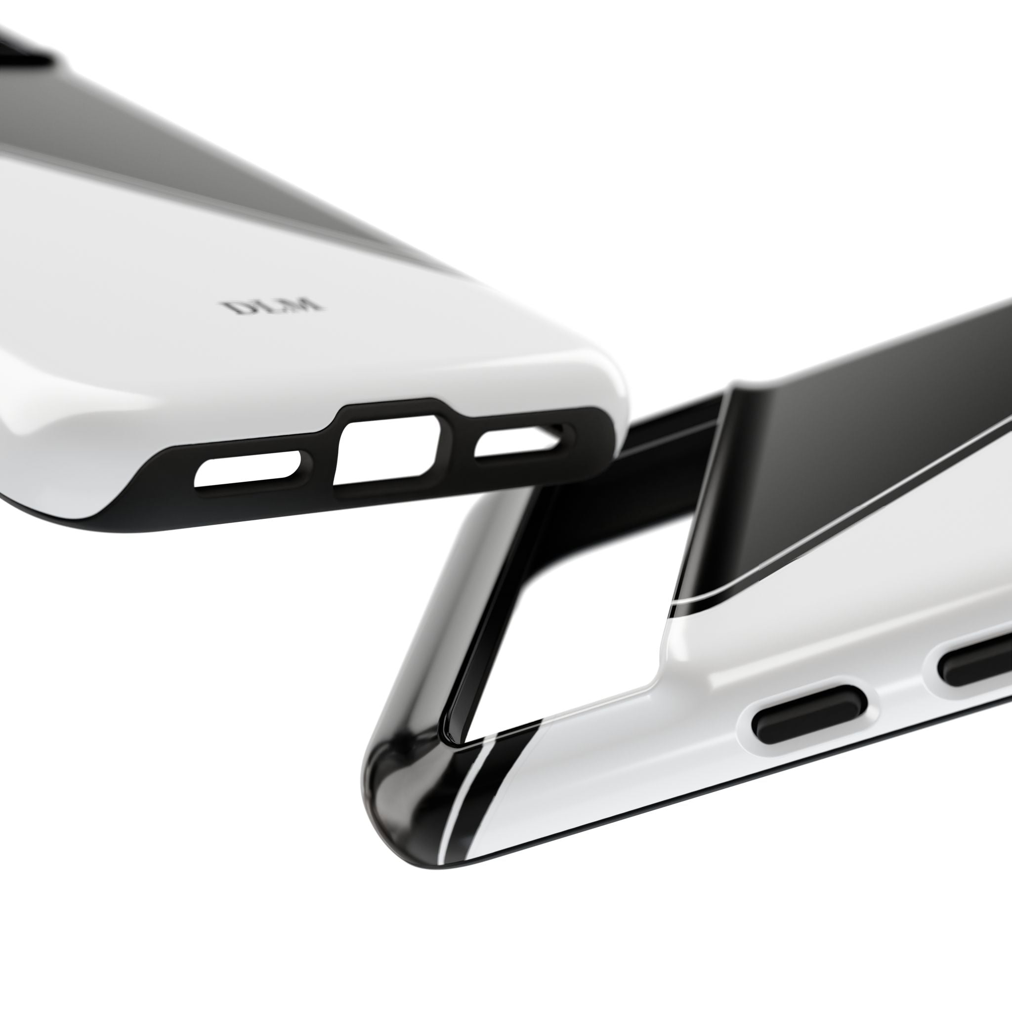 White/Black Two Tone Custom Initials Case