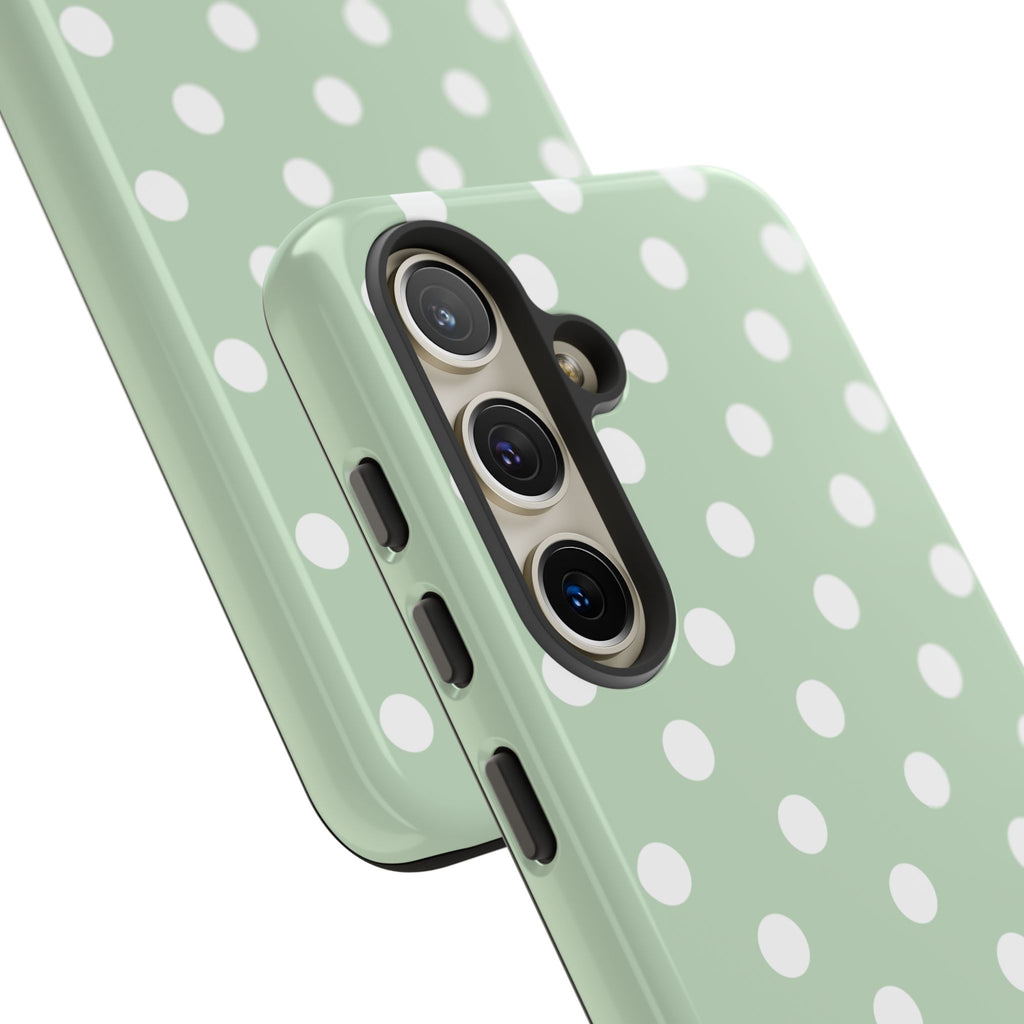 Green & White Polka Dot Customisable Case