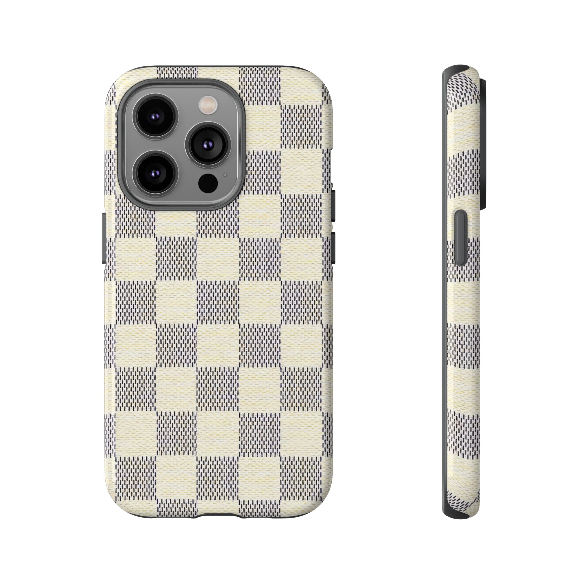 Checkered Cream Phone Case