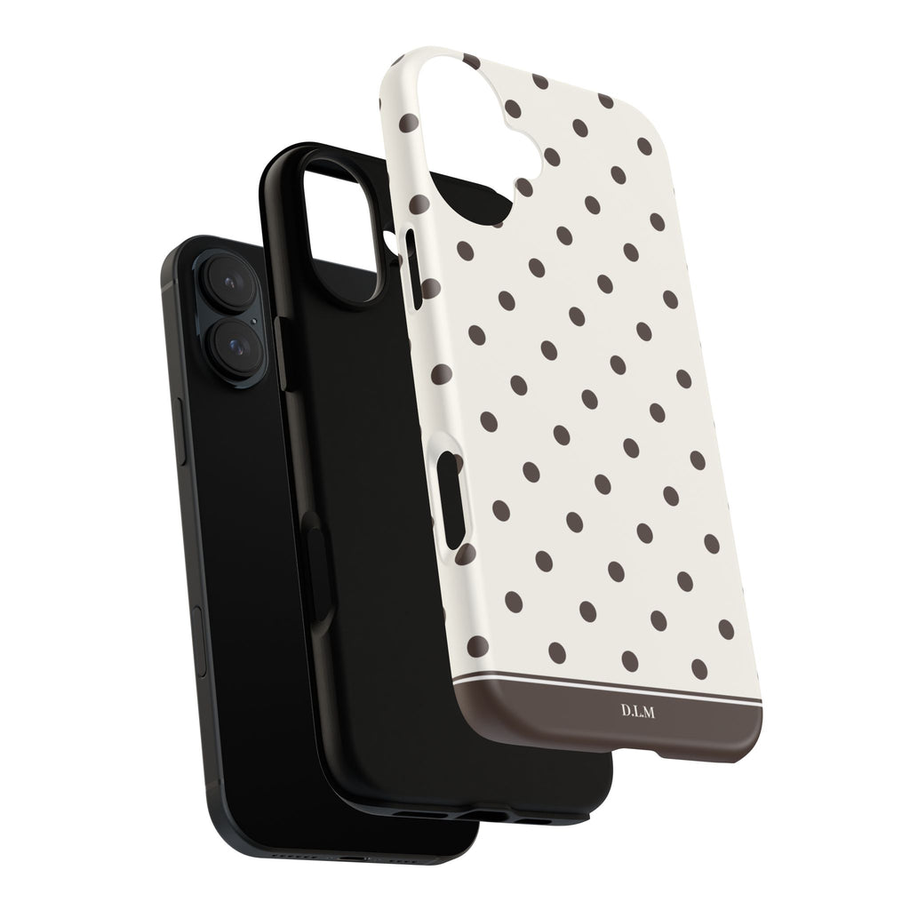 Creamy Mocha Personalised Polka Dot Case