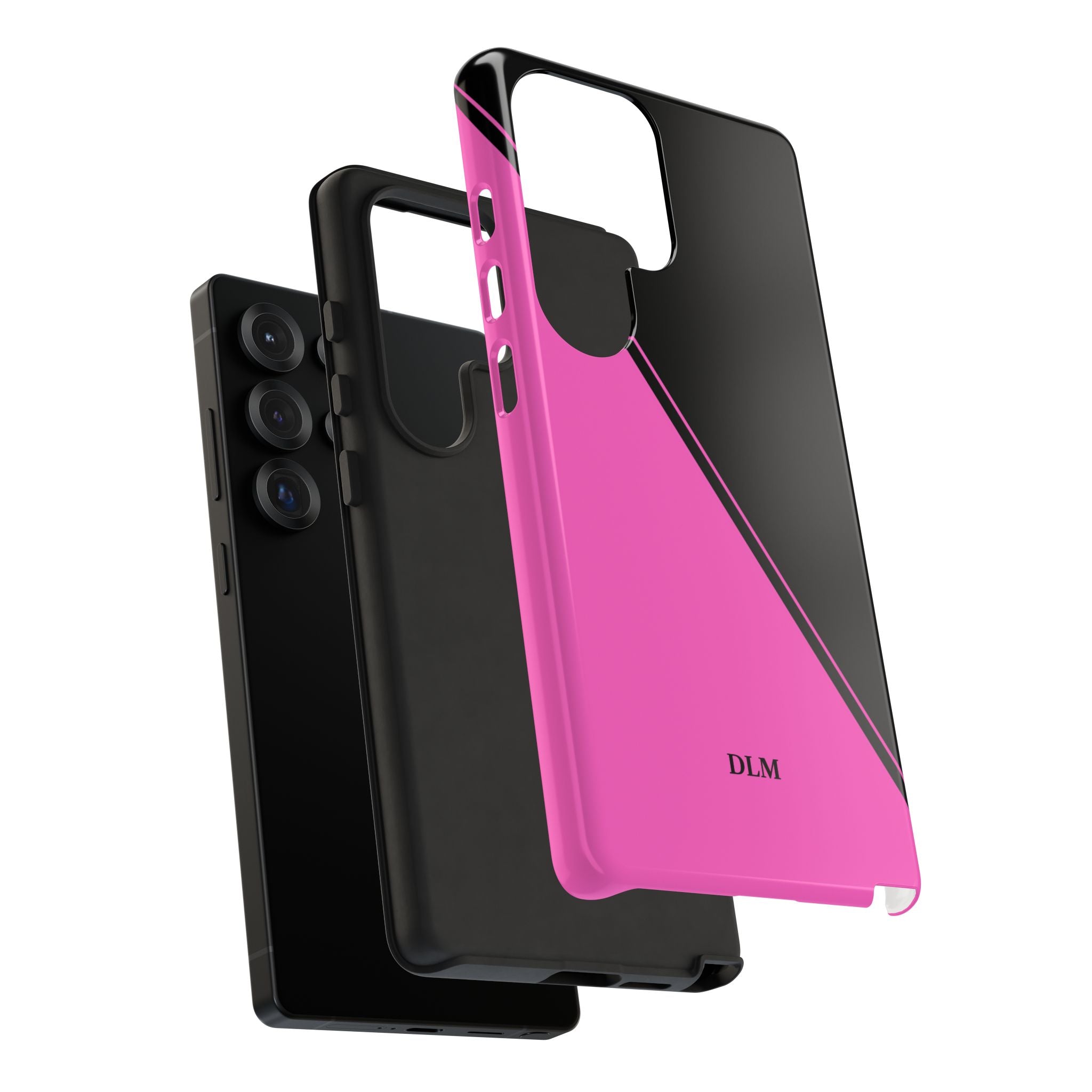Pink/Black Two Tone Custom Initials Case