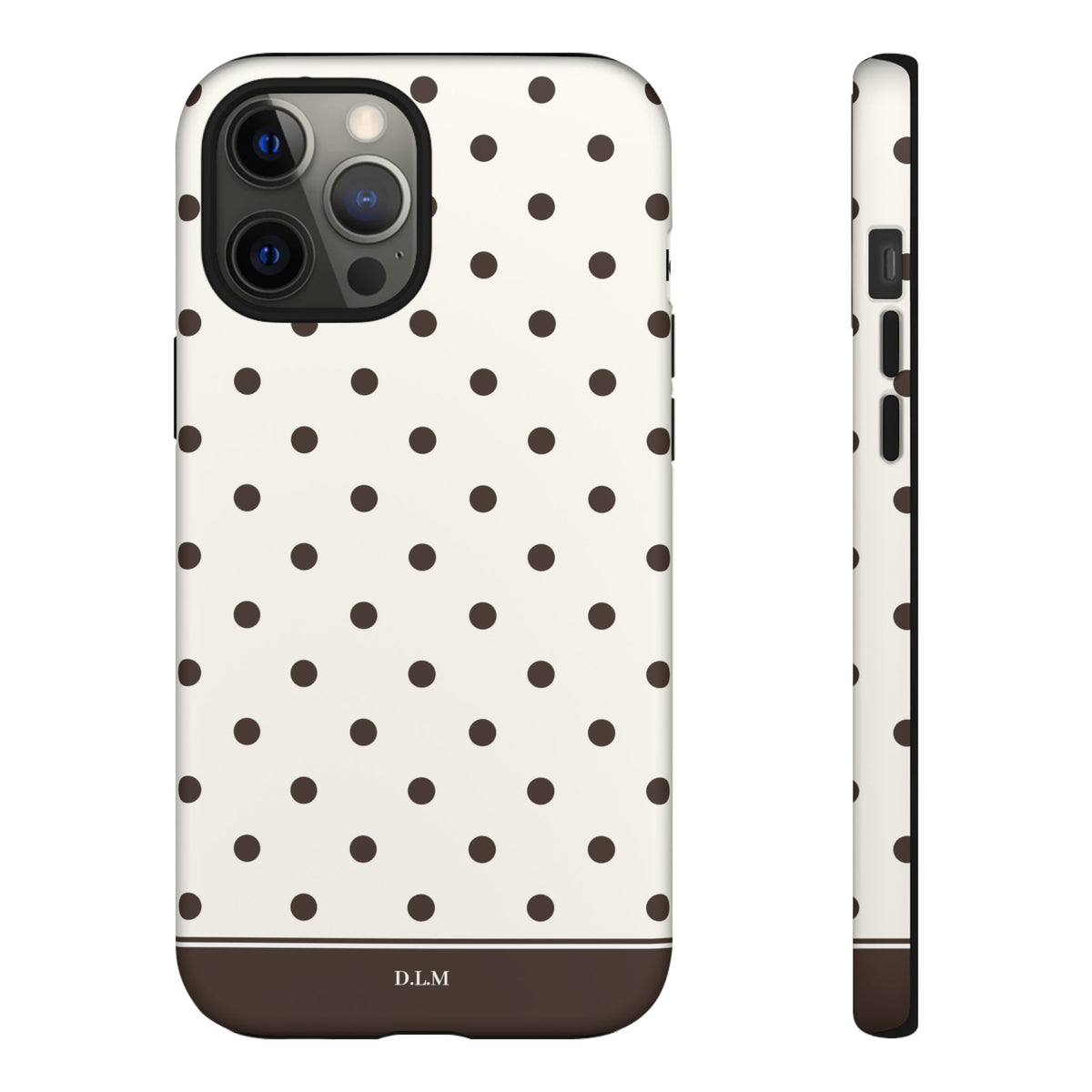 Creamy Mocha Personalised Polka Dot Case