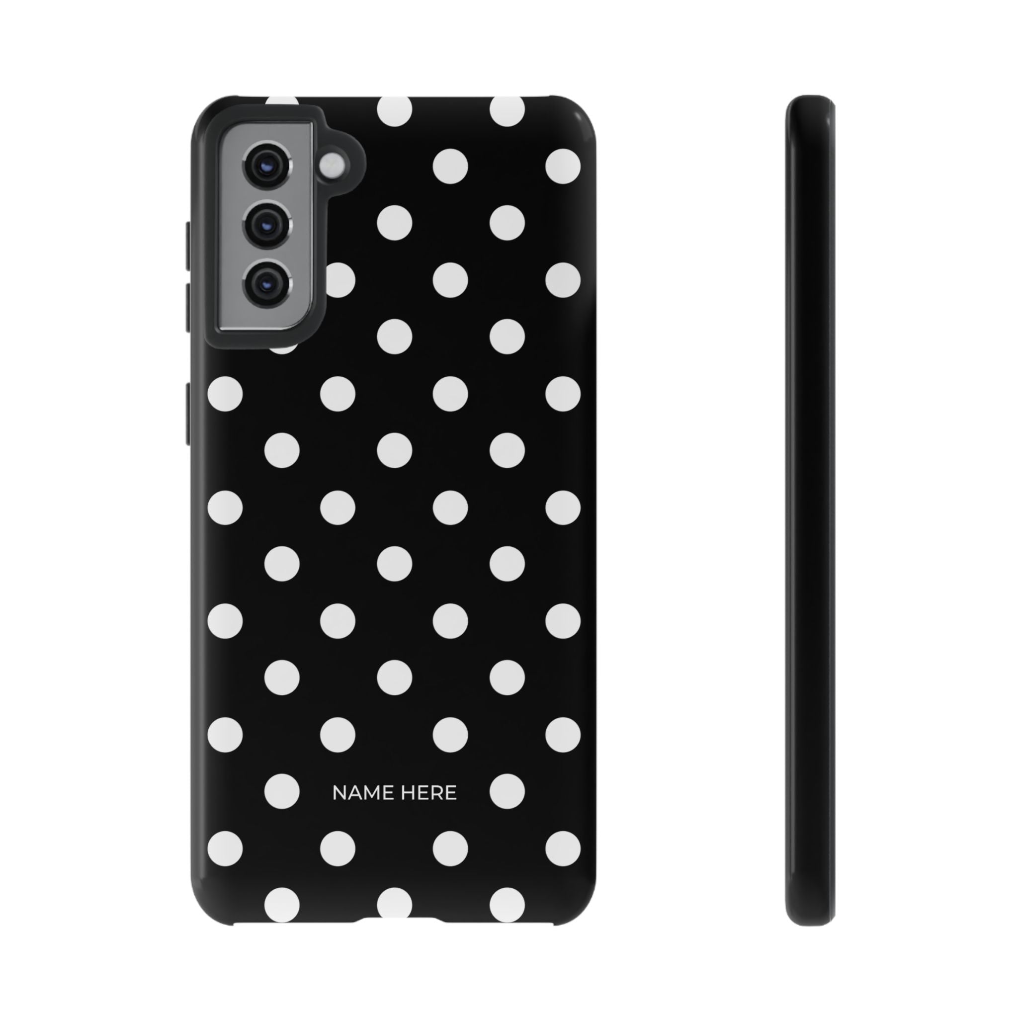 Black & White PolkaDot Customisable Case