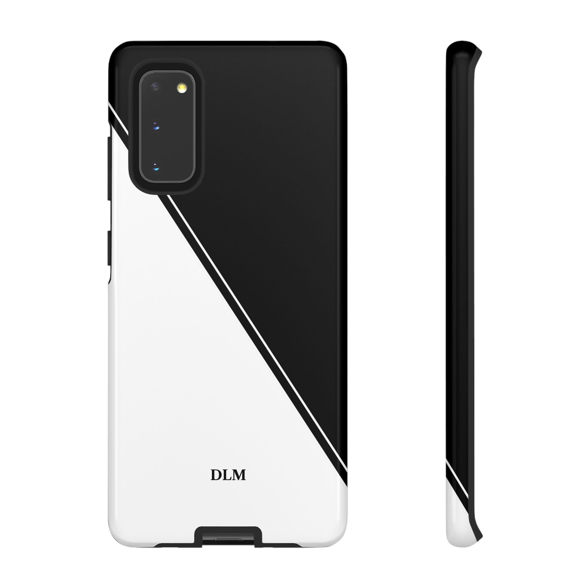 White/Black Two Tone Custom Initials Case