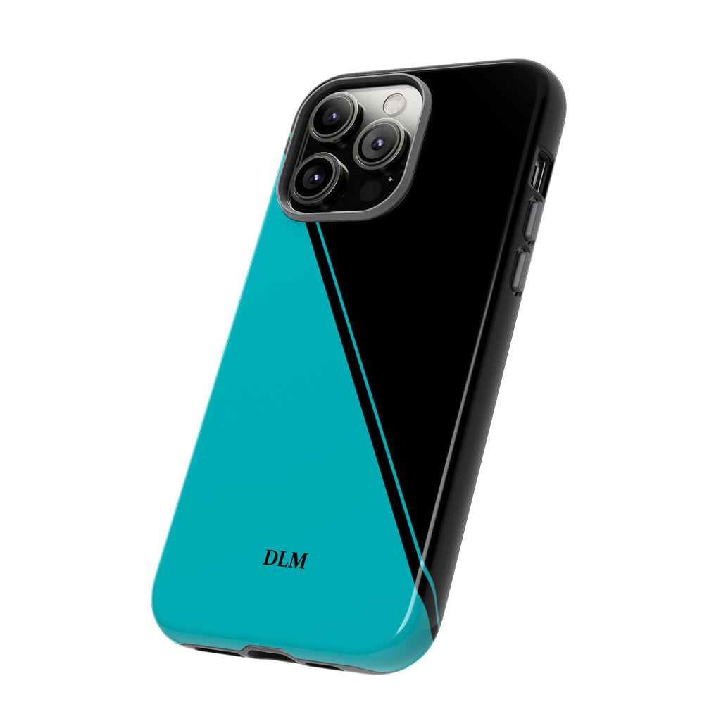 Tiffany/Black Two Tone Custom Initials Case