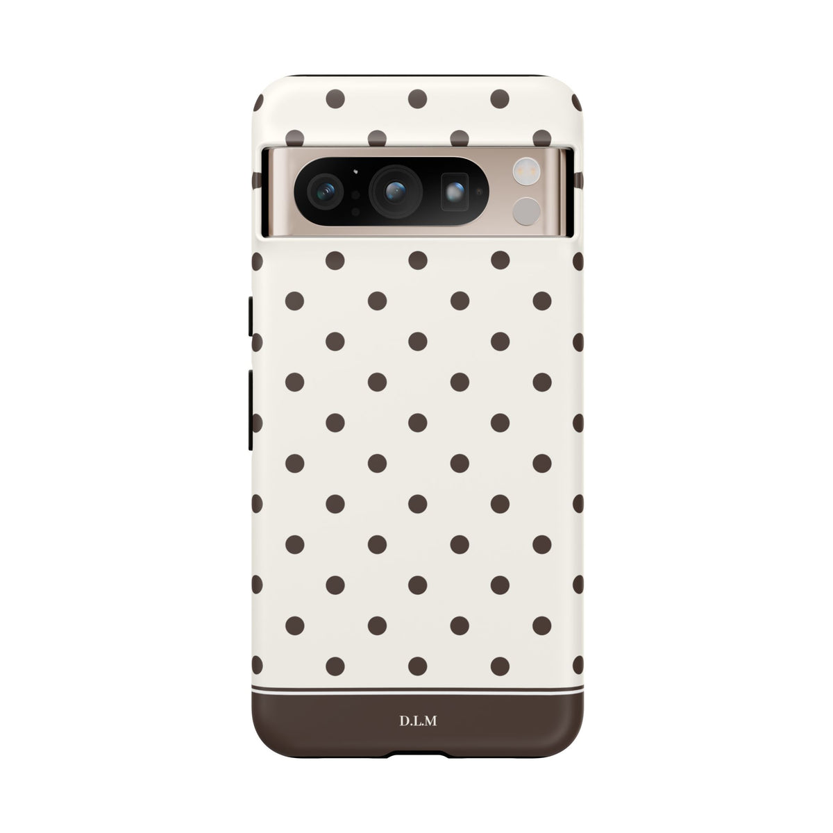 Creamy Mocha Personalised Polka Dot Case