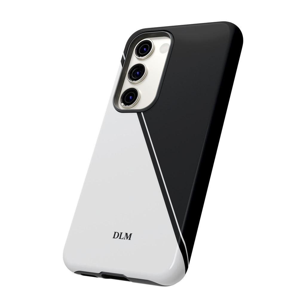 White/Black Two Tone Custom Initials Case