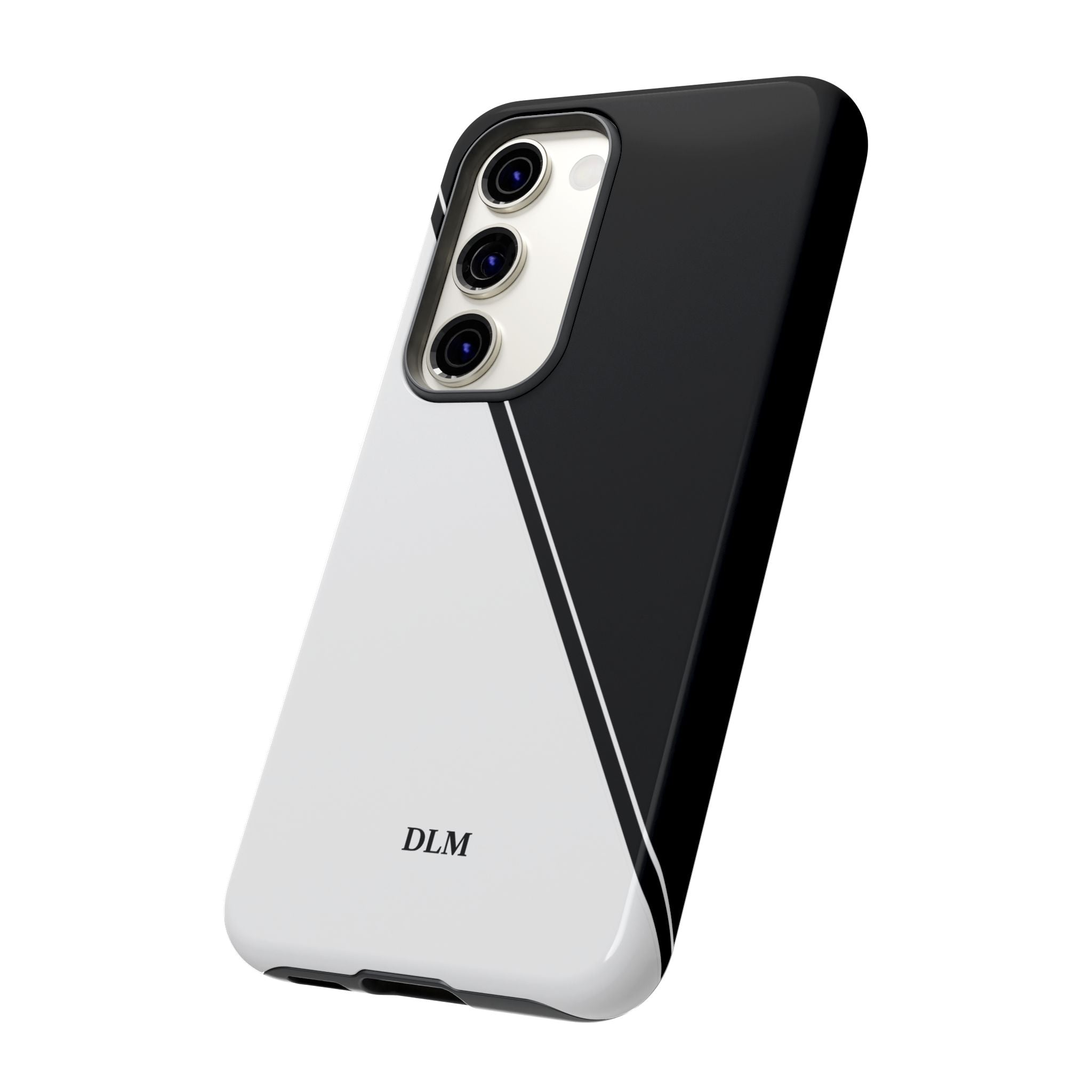 White/Black Two Tone Custom Initials Case