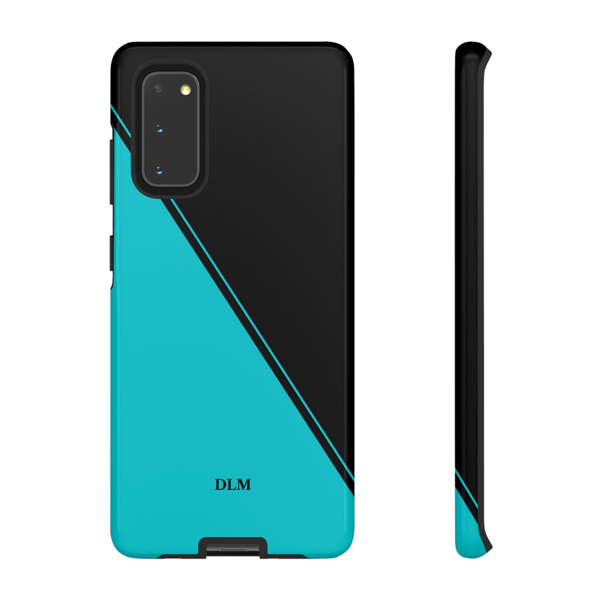 Tiffany/Black Two Tone Custom Initials Case