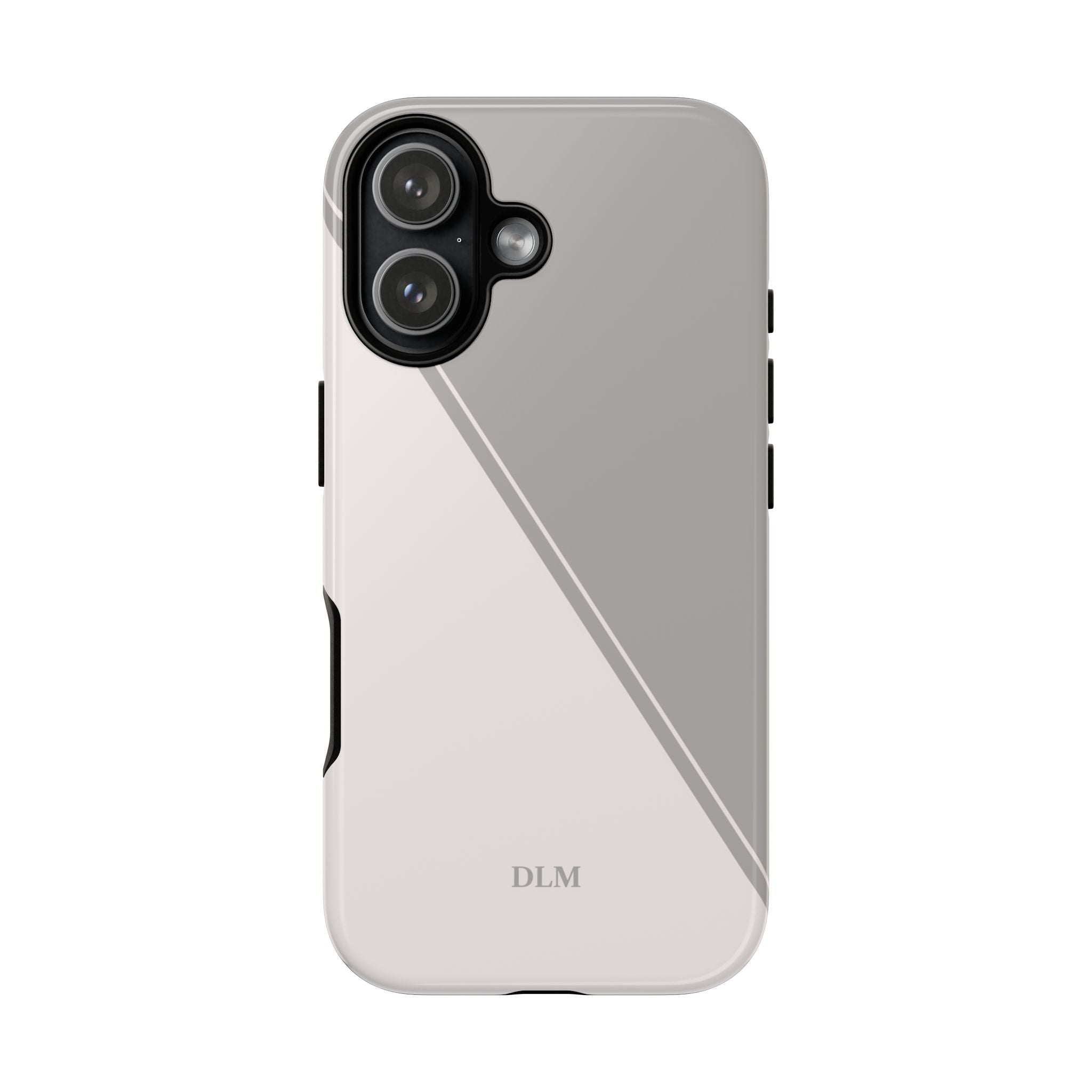 Grey Two Tone Case Custom Initials Case
