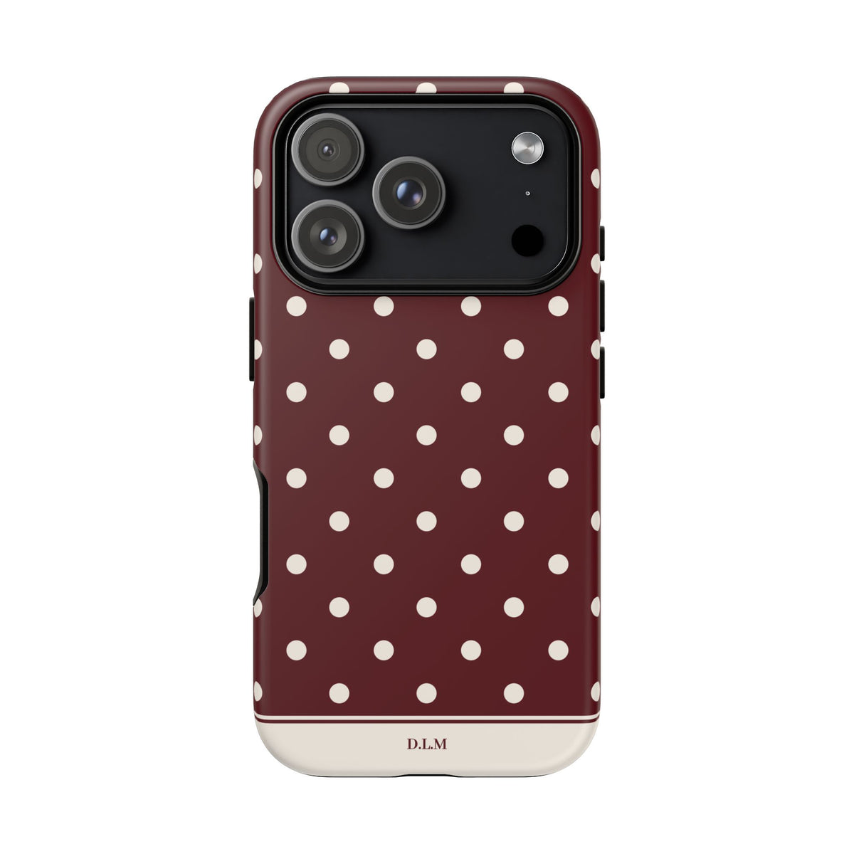 Cranberry Cream Personalised Polka Dot Case