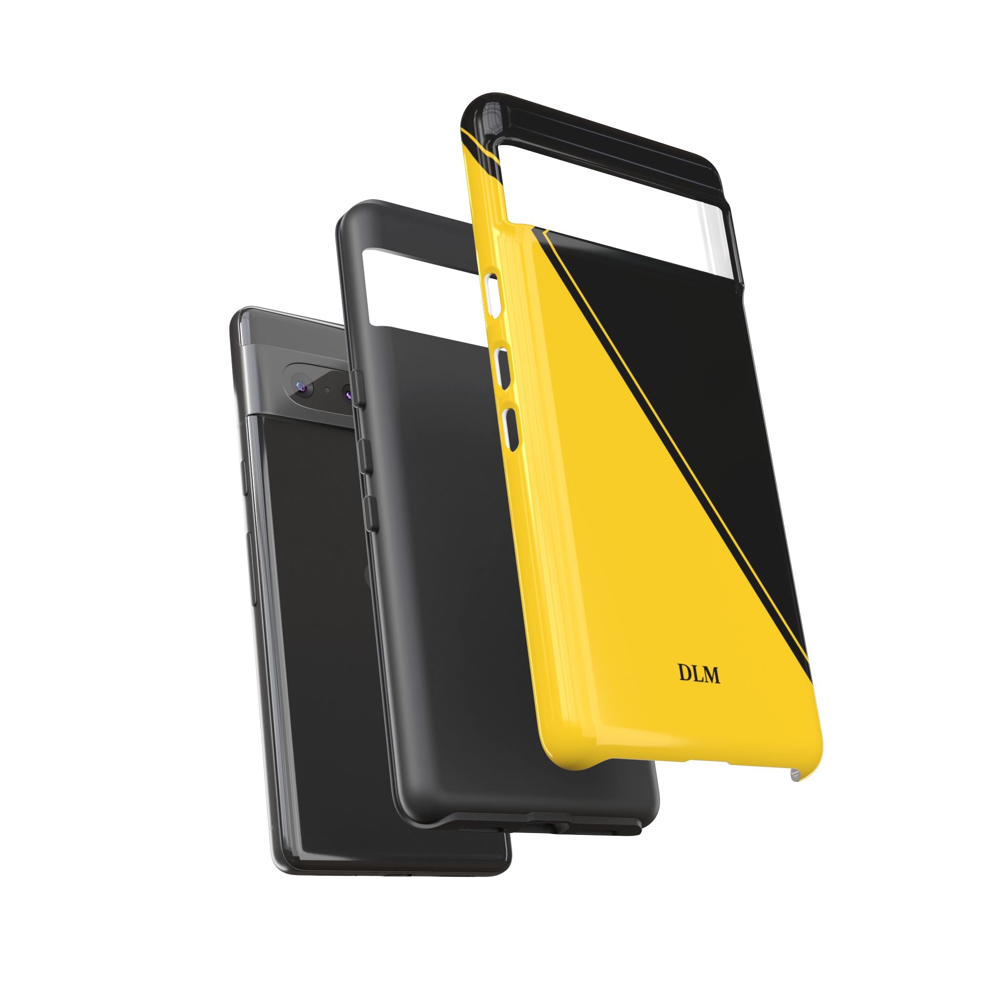 Yellow/Black Two Tone Custom Initials Case