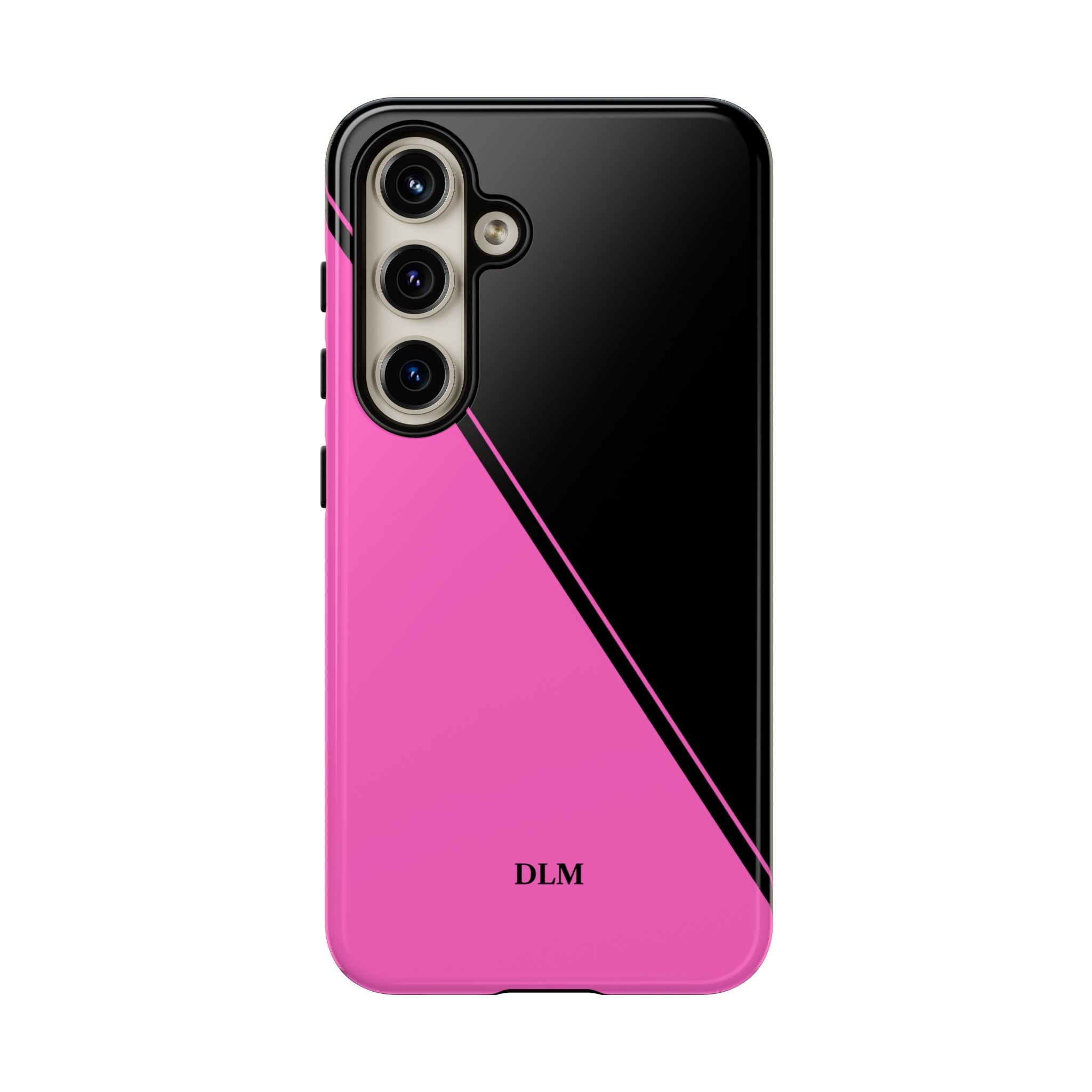 Pink/Black Two Tone Custom Initials Case