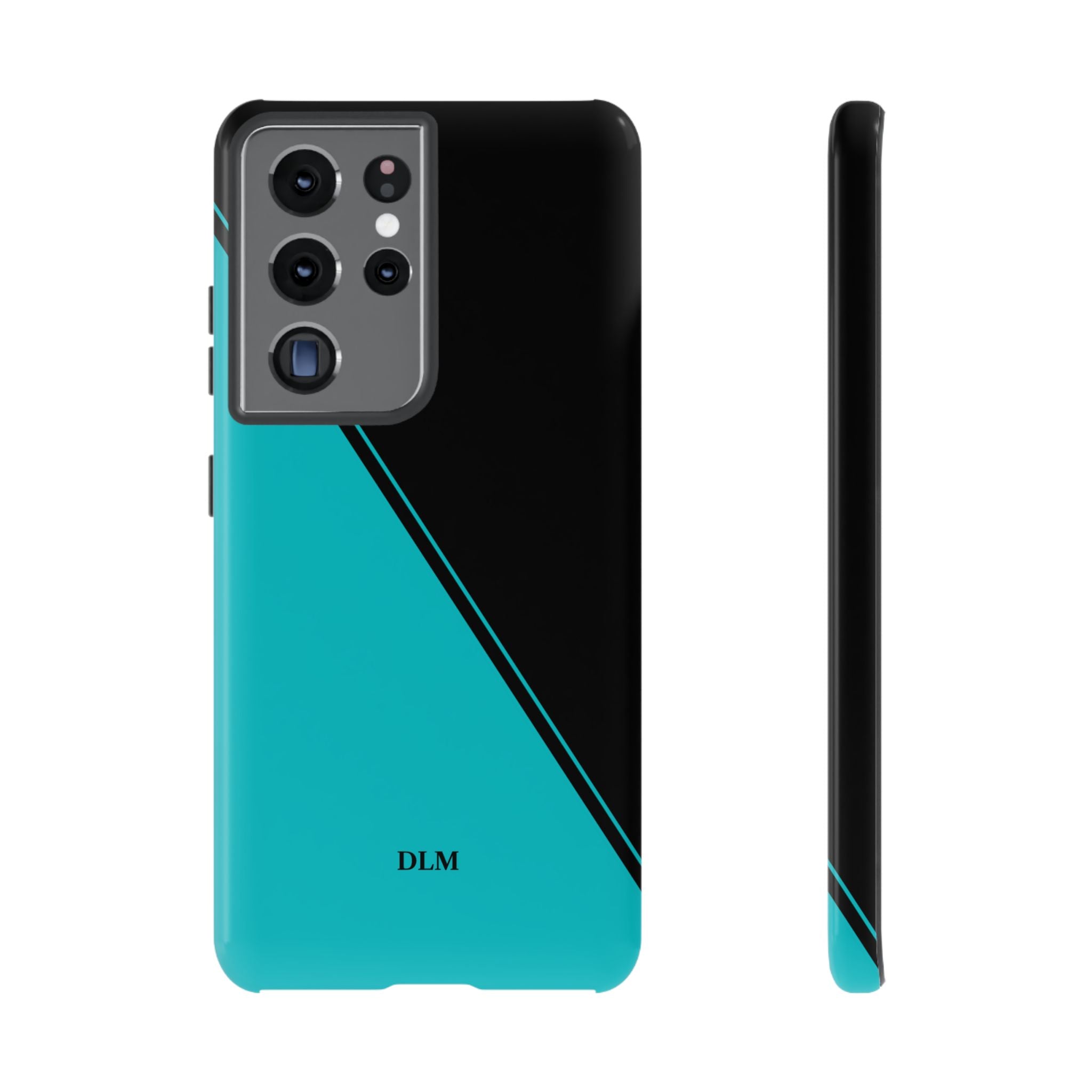 Tiffany/Black Two Tone Custom Initials Case