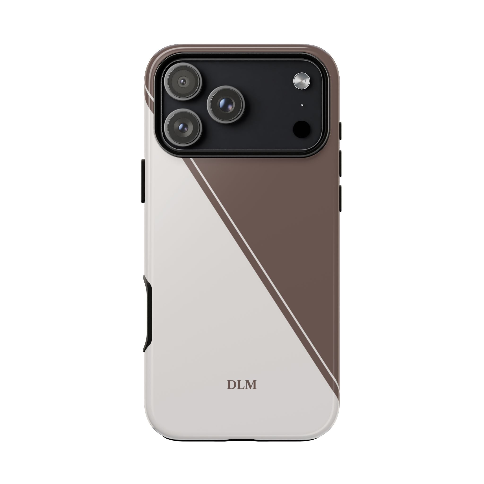 Brown/Cream Two Tone Custom Initials Case