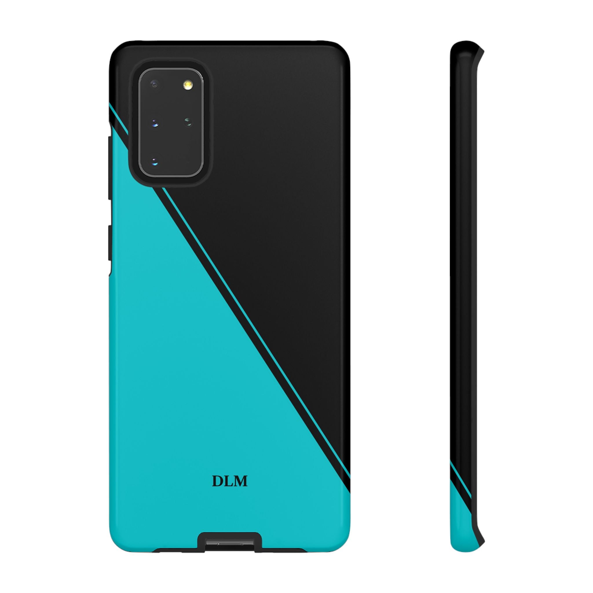 Tiffany/Black Two Tone Custom Initials Case