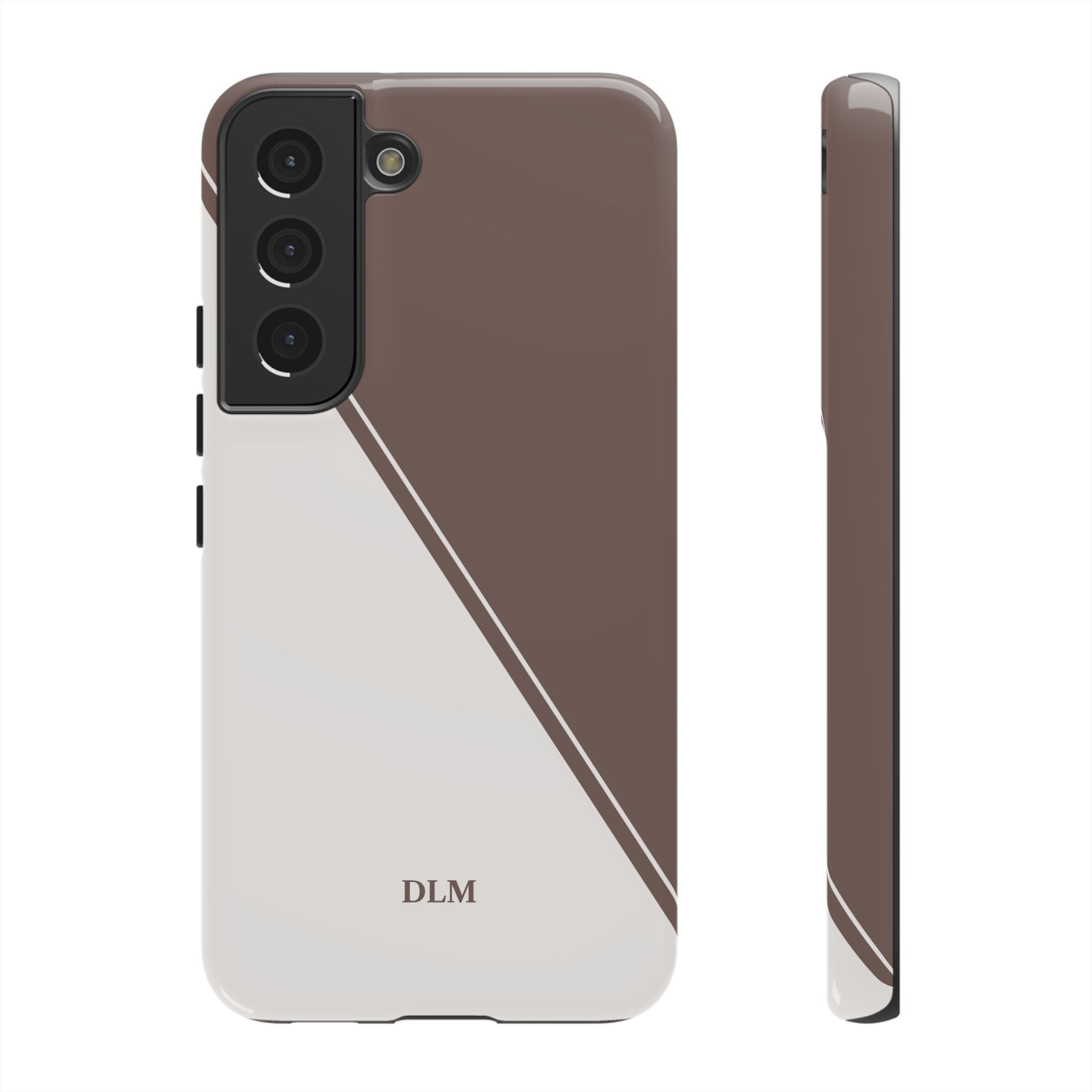 Brown/Cream Two Tone Custom Initials Case