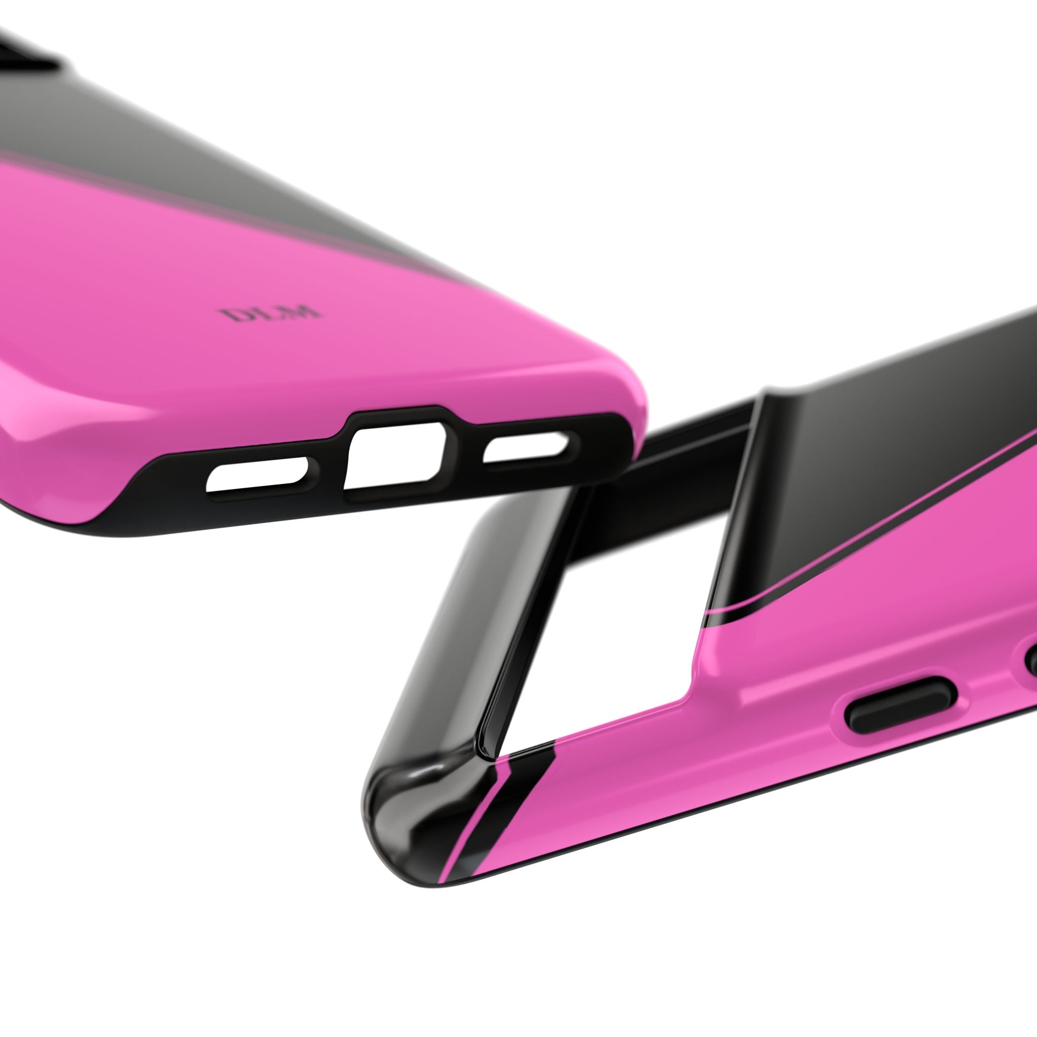 Pink/Black Two Tone Custom Initials Case
