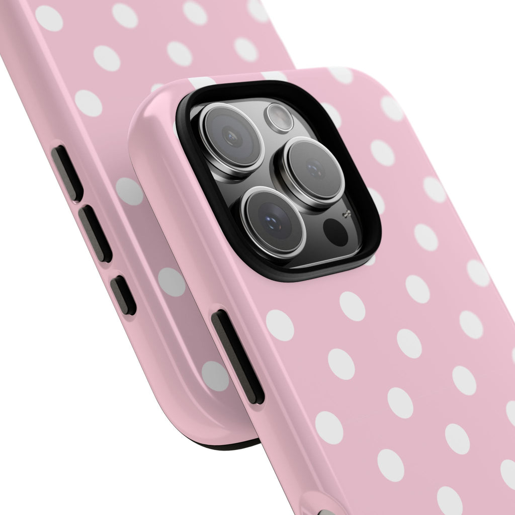 Pink & White PolkaDot Customisable Name Case