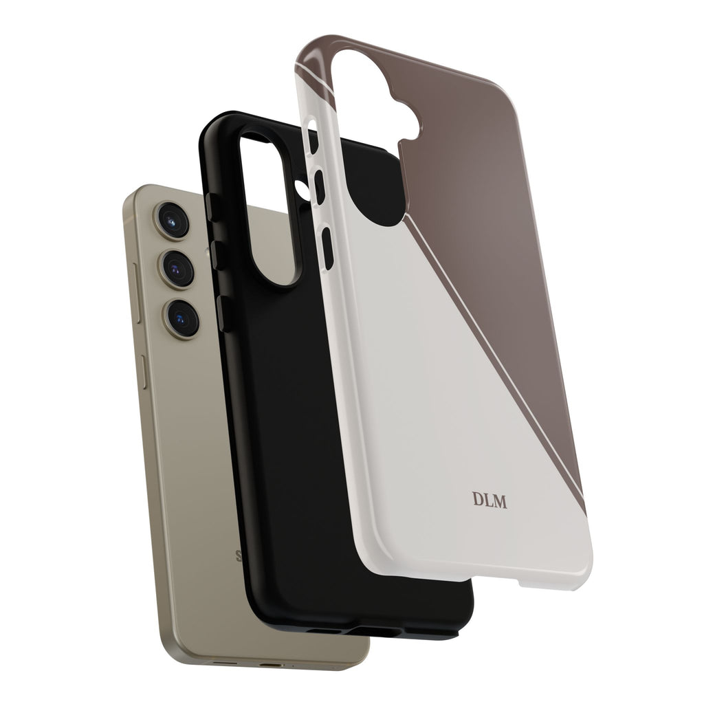 Brown/Cream Two Tone Custom Initials Case