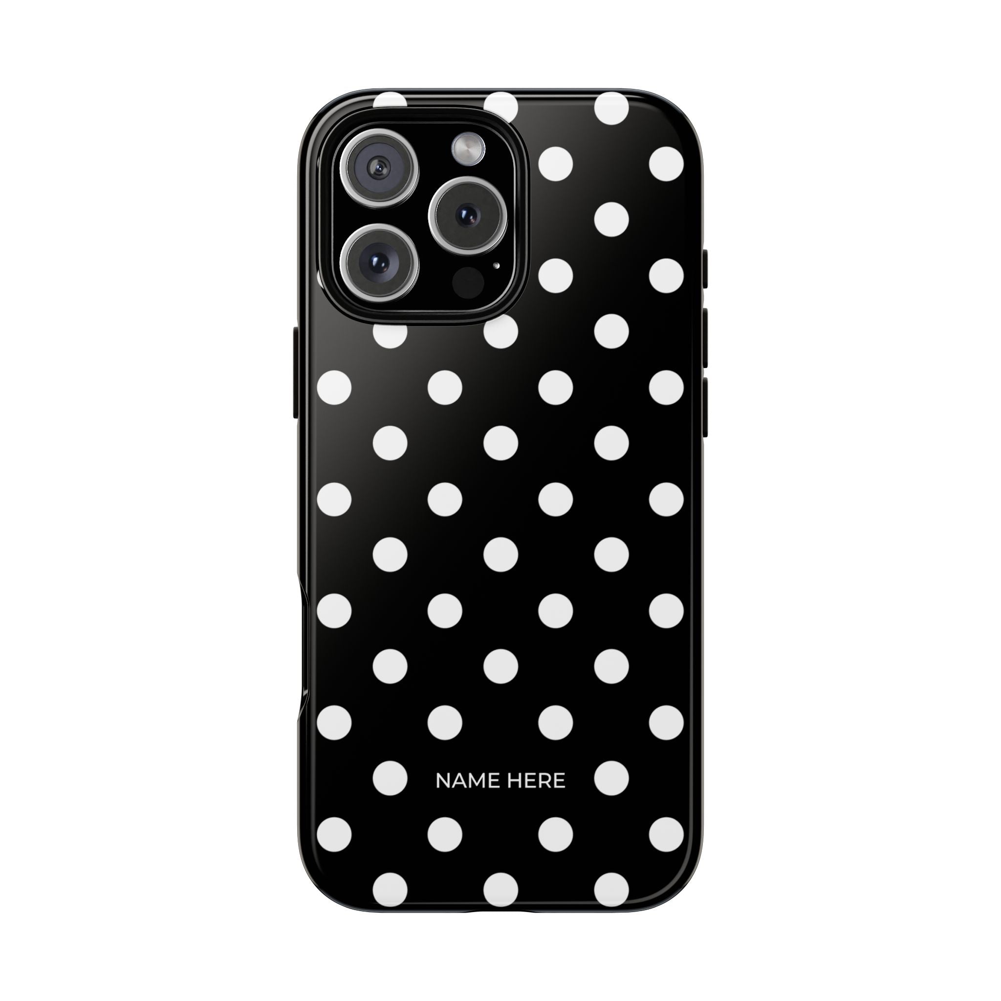 Black & White PolkaDot Customisable Case