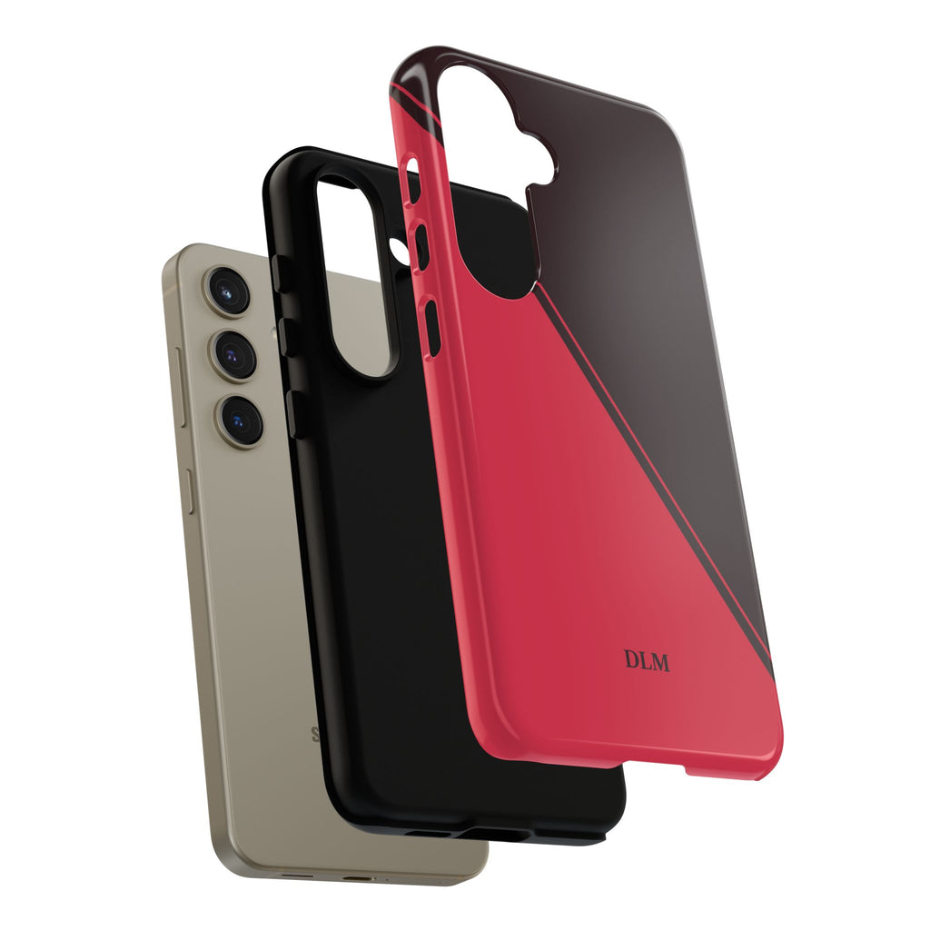 Red/Brown Two Tone Custom Initials Case