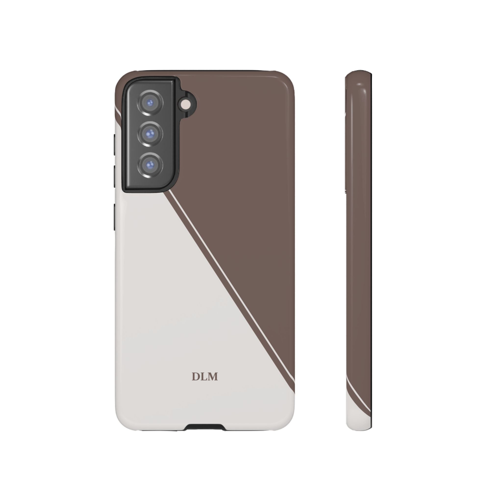 Brown/Cream Two Tone Custom Initials Case