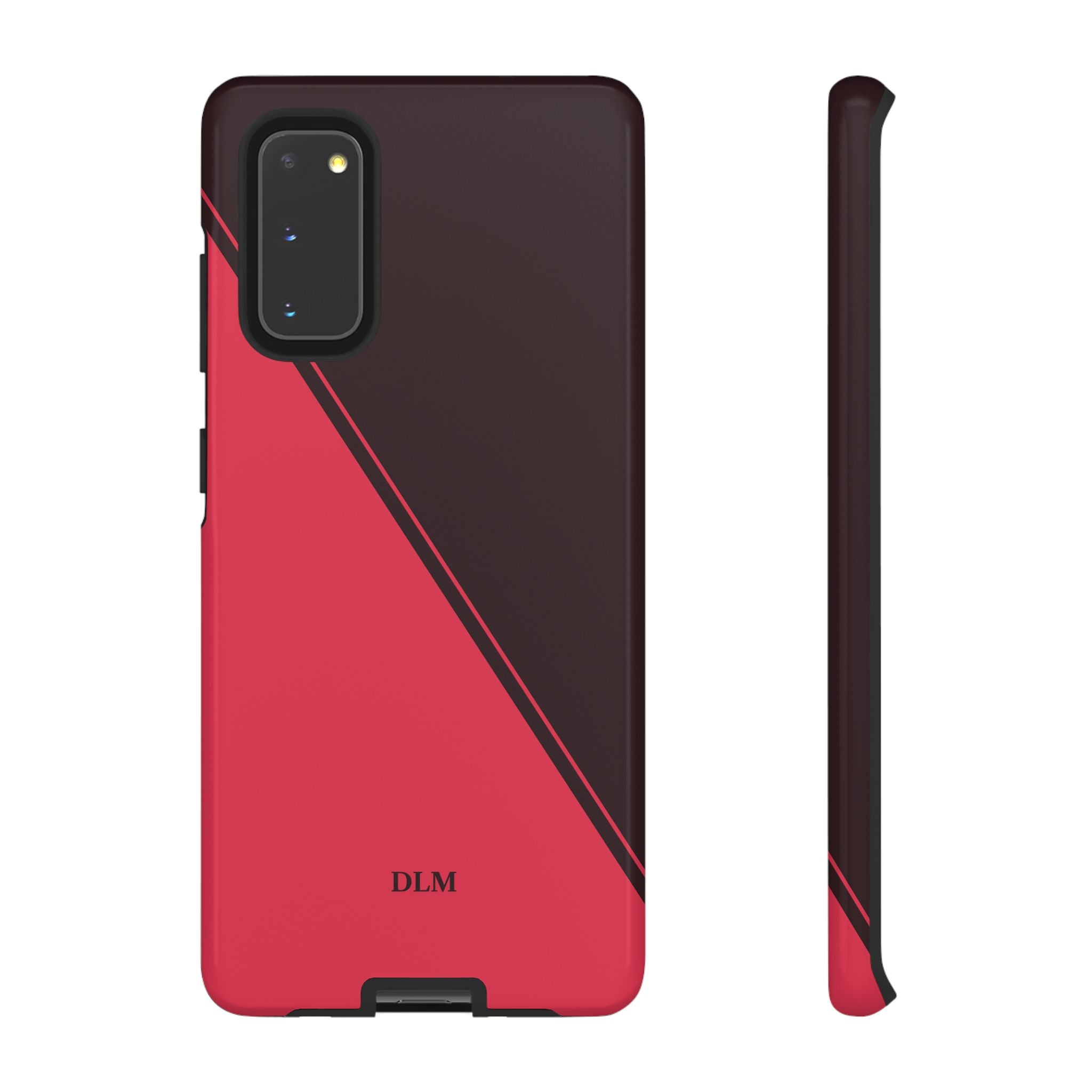 Red/Brown Two Tone Custom Initials Case