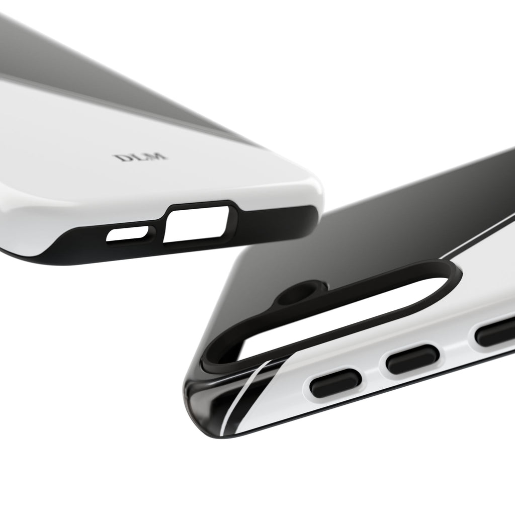 White/Black Two Tone Custom Initials Case
