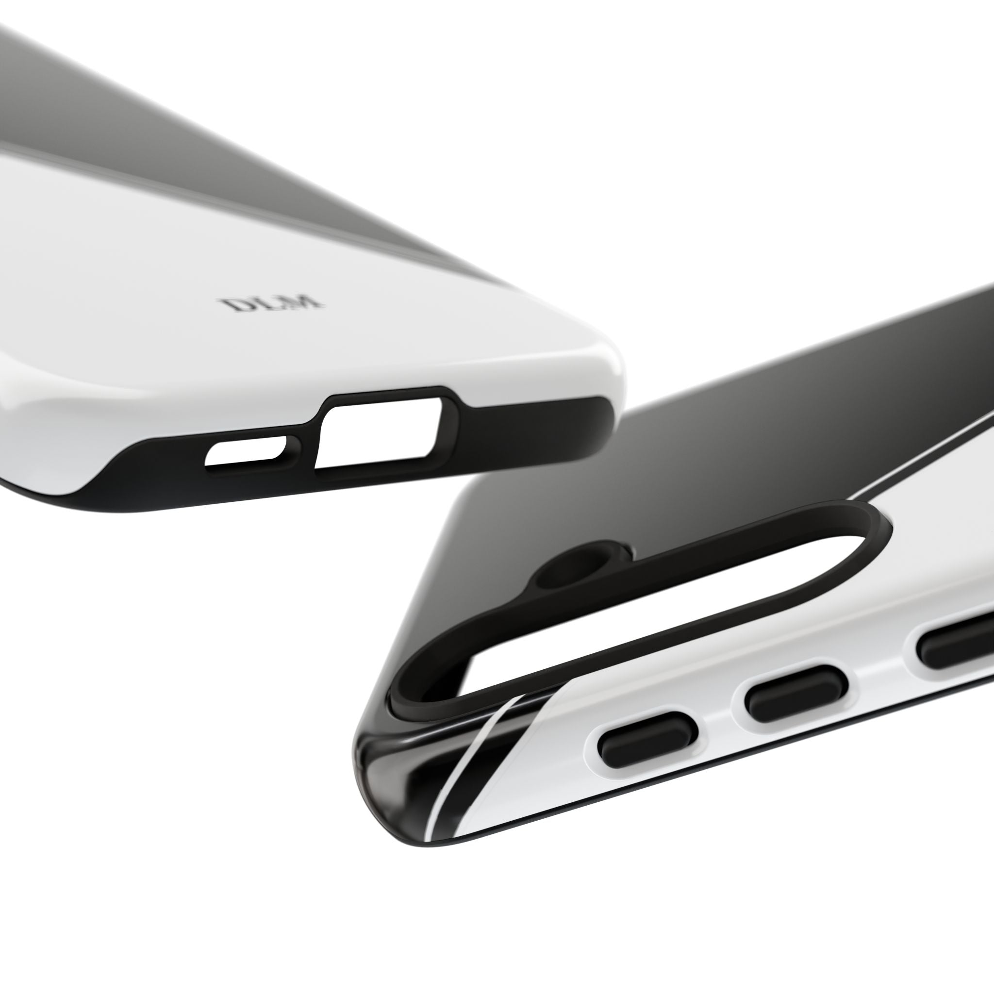 White/Black Two Tone Custom Initials Case