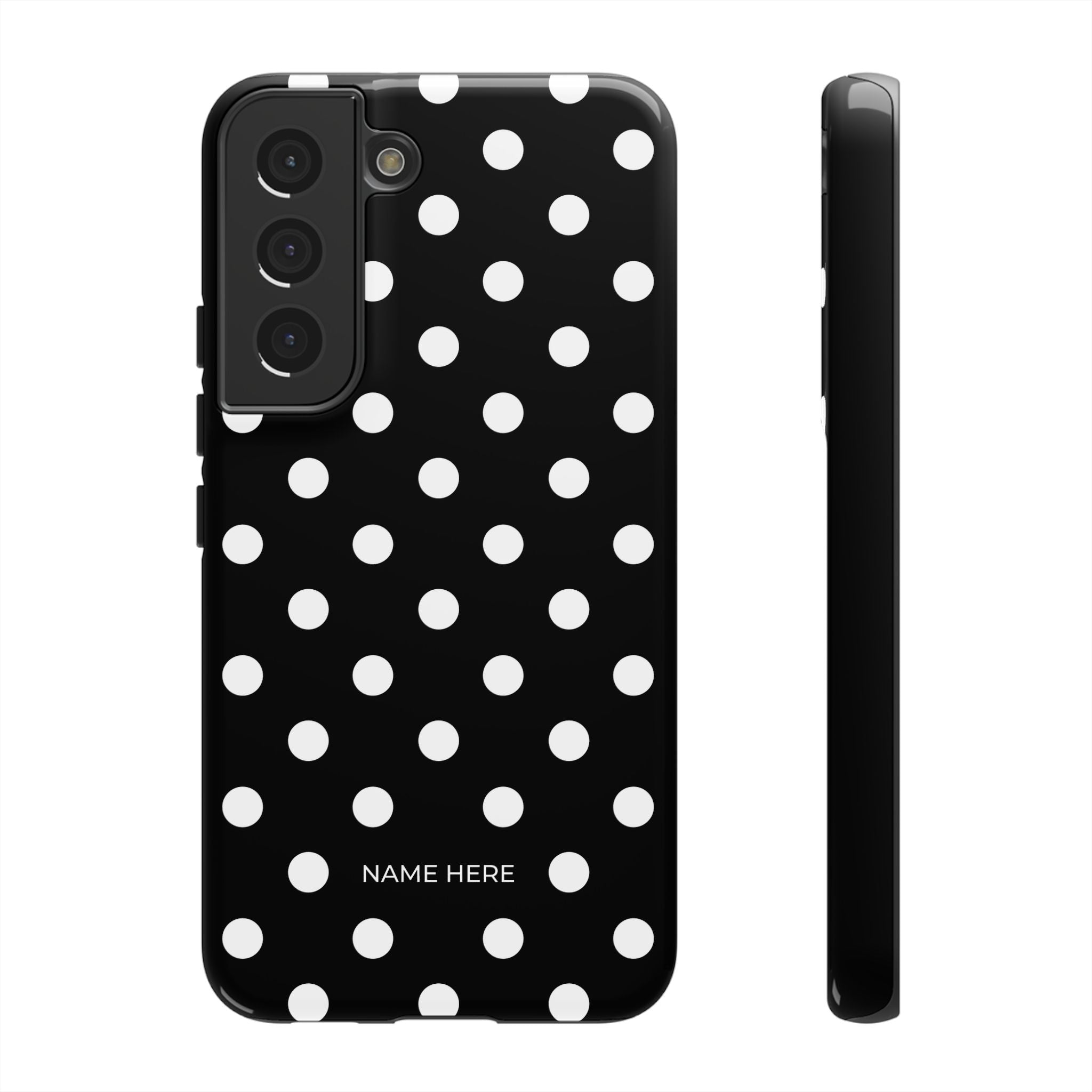 Black & White PolkaDot Customisable Case