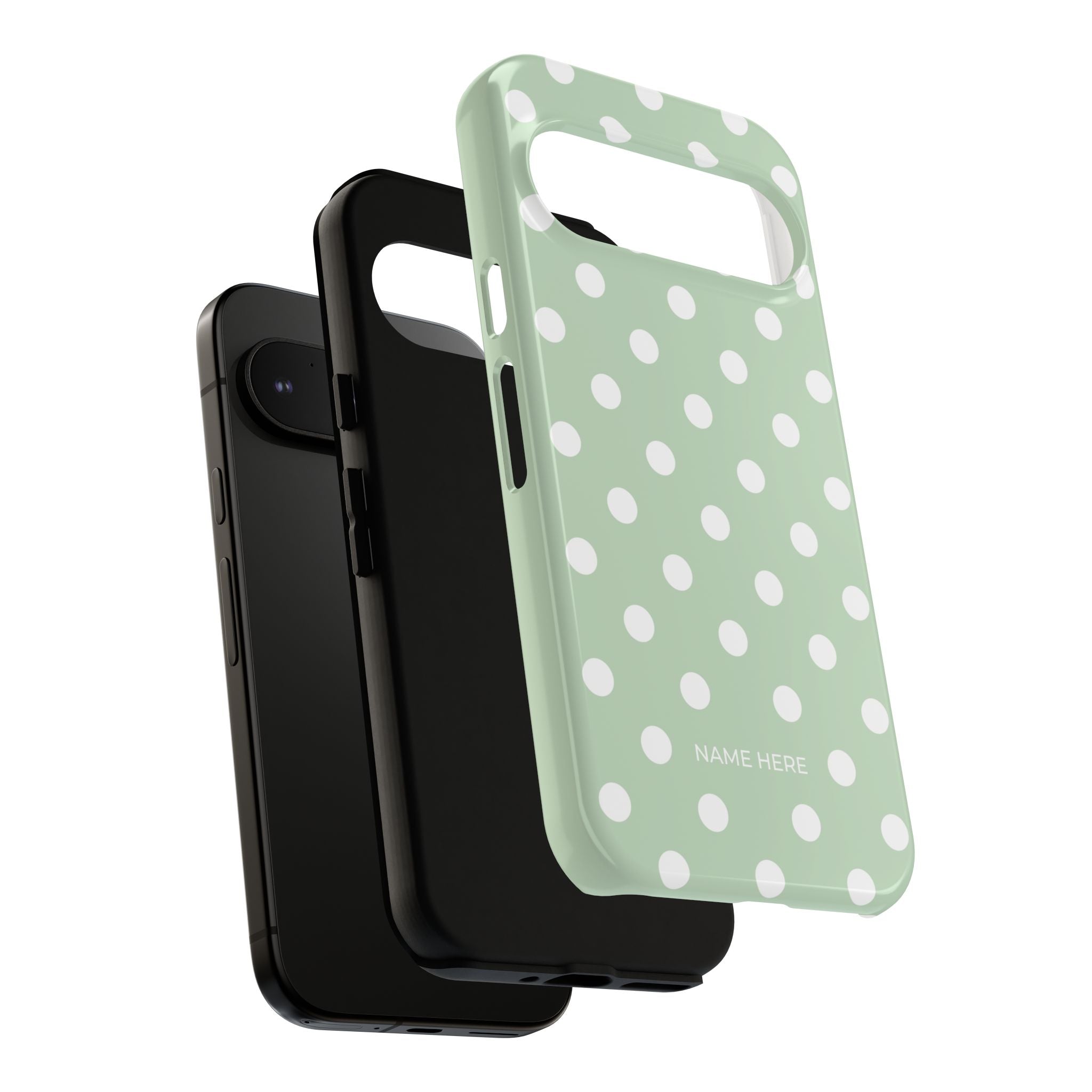 Green & White Polka Dot Customisable Case