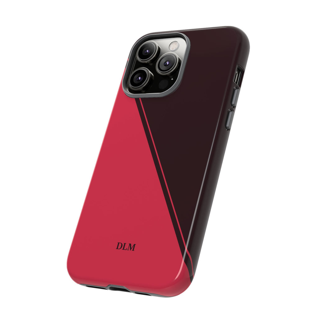 Red/Brown Two Tone Custom Initials Case