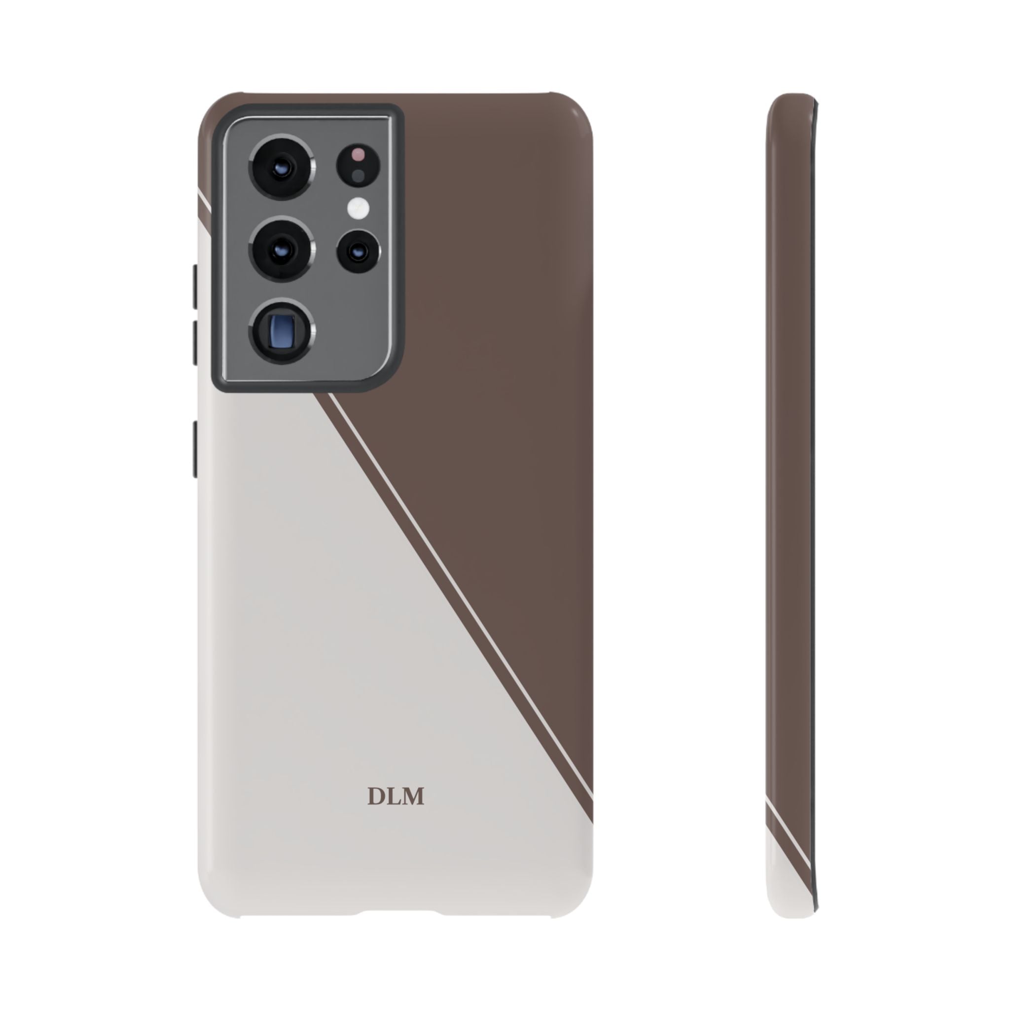 Brown/Cream Two Tone Custom Initials Case
