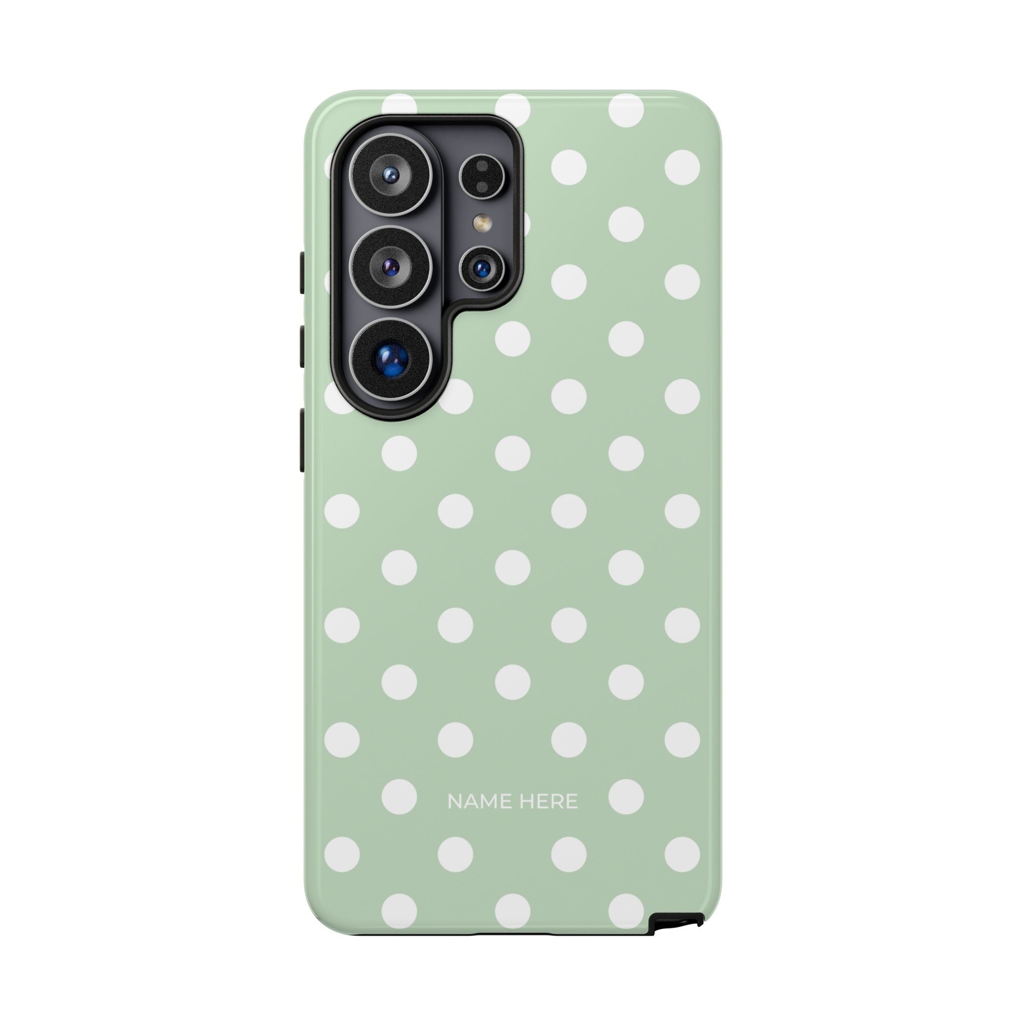 Green & White Polka Dot Customisable Case