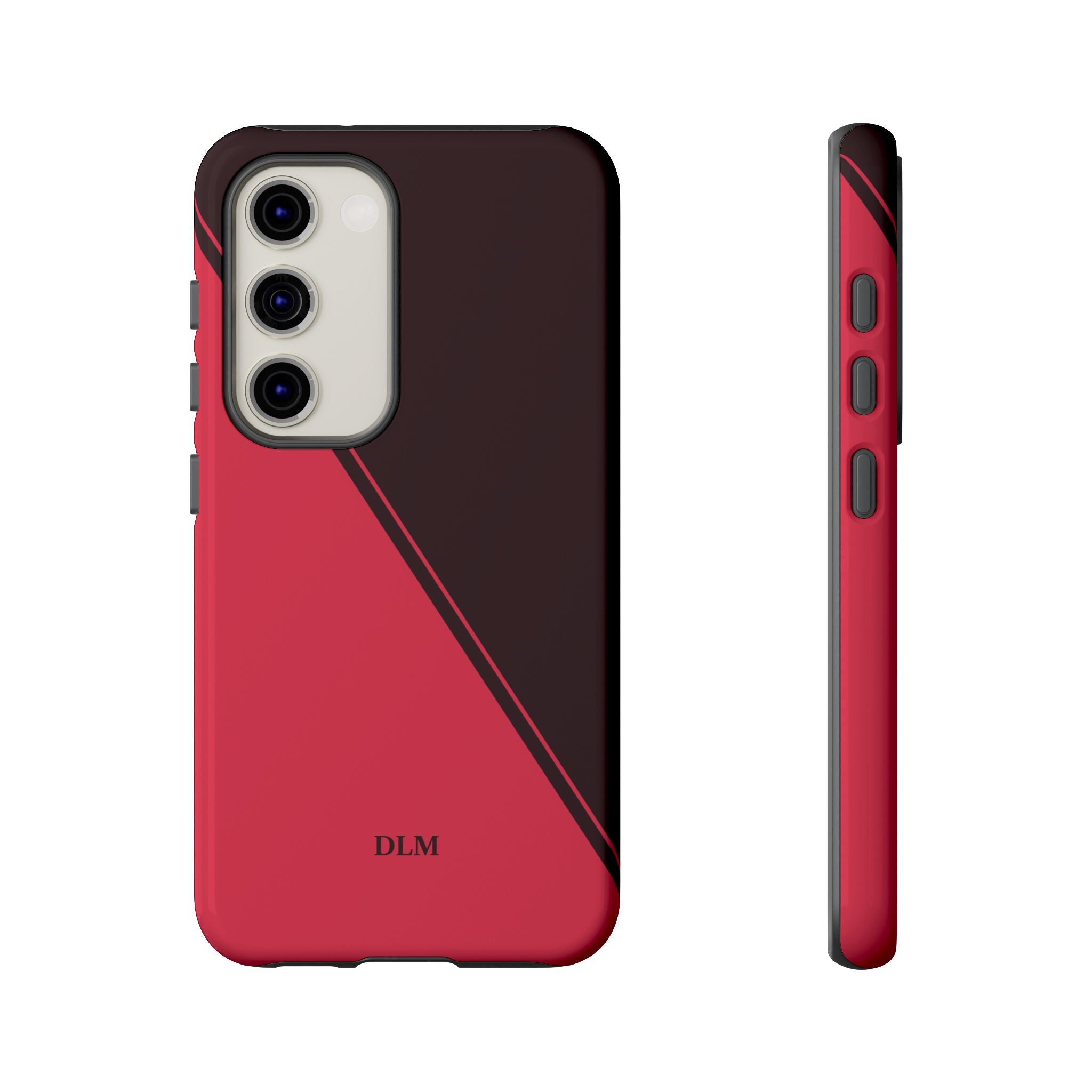 Red/Brown Two Tone Custom Initials Case