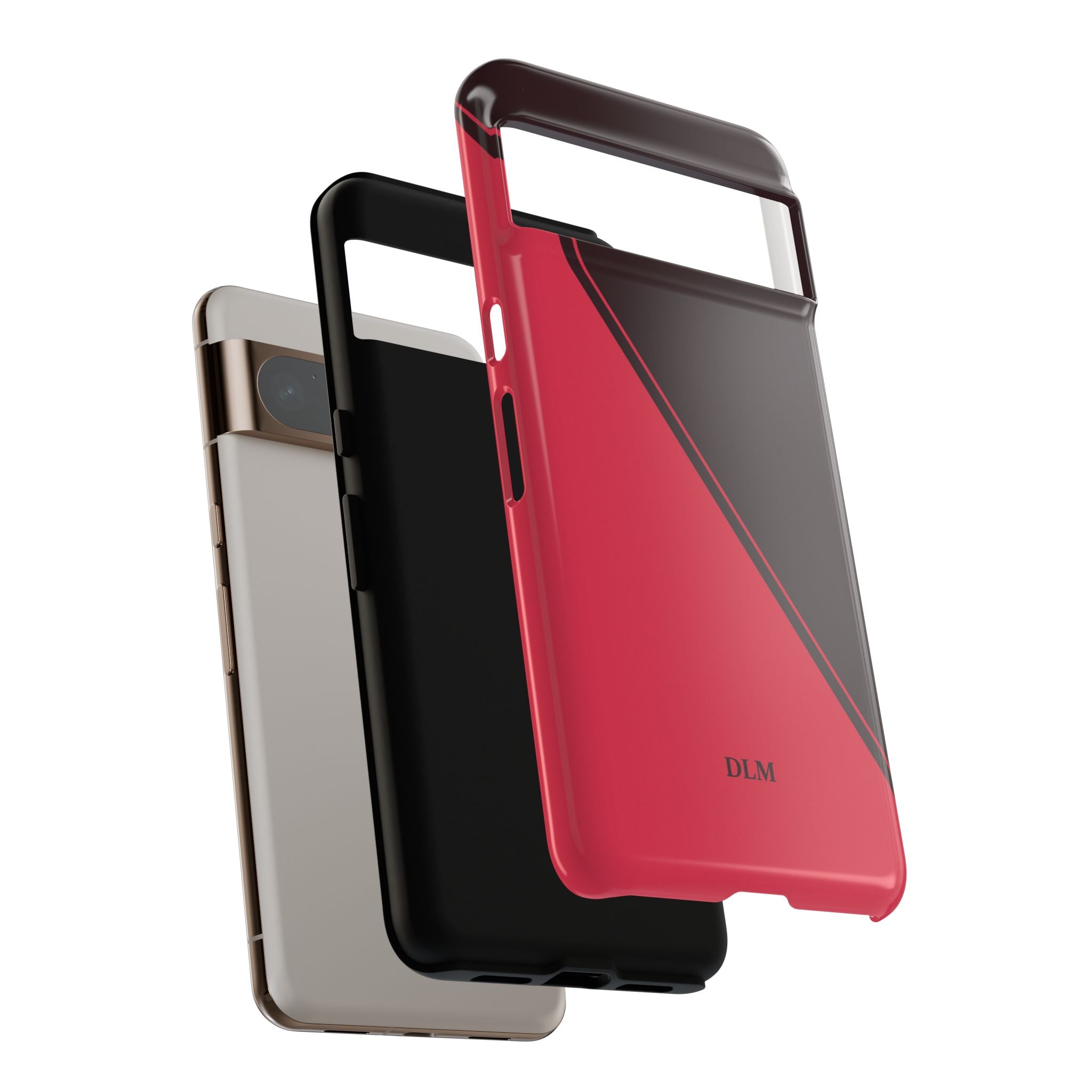 Red/Brown Two Tone Custom Initials Case
